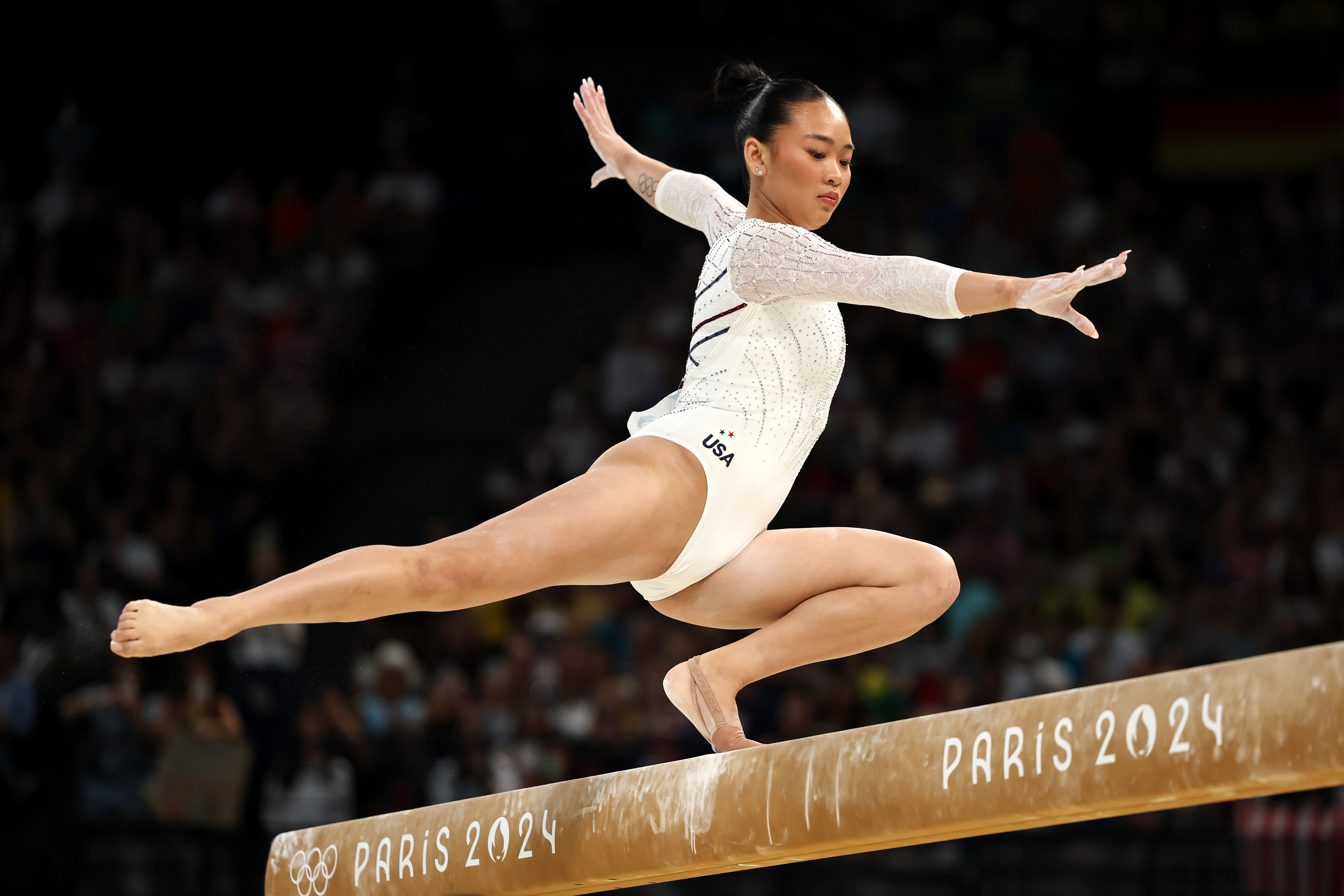 Suni Lee during the Artistic Gymnastics Women's Balance Beam Final on day ten of the Olympic Games Paris 2024 on August 5, in France. | Source: Getty Images