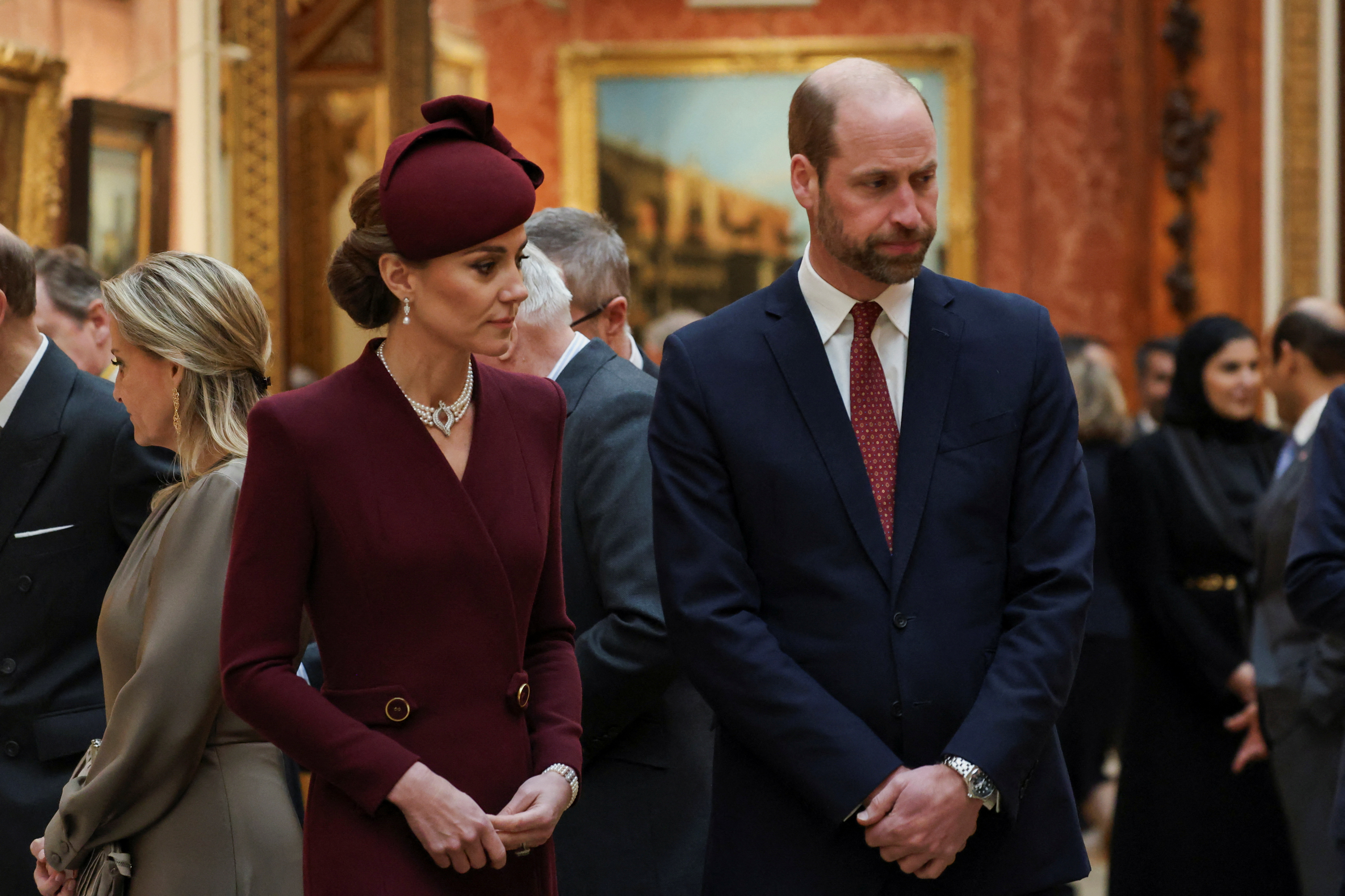 Prince William, and Princess Catherine, during day one of The Amir of the State of Qatar's visit to the United Kingdom on December 03, 2024, in London, England. | Source: Getty Images