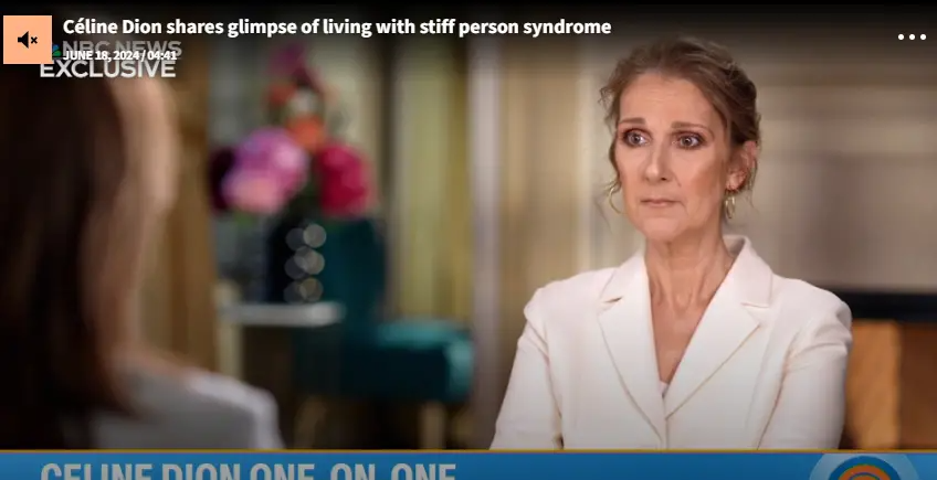 Céline Dion opening up about her journey with Stiff Person Syndrome. | Source: TODAY