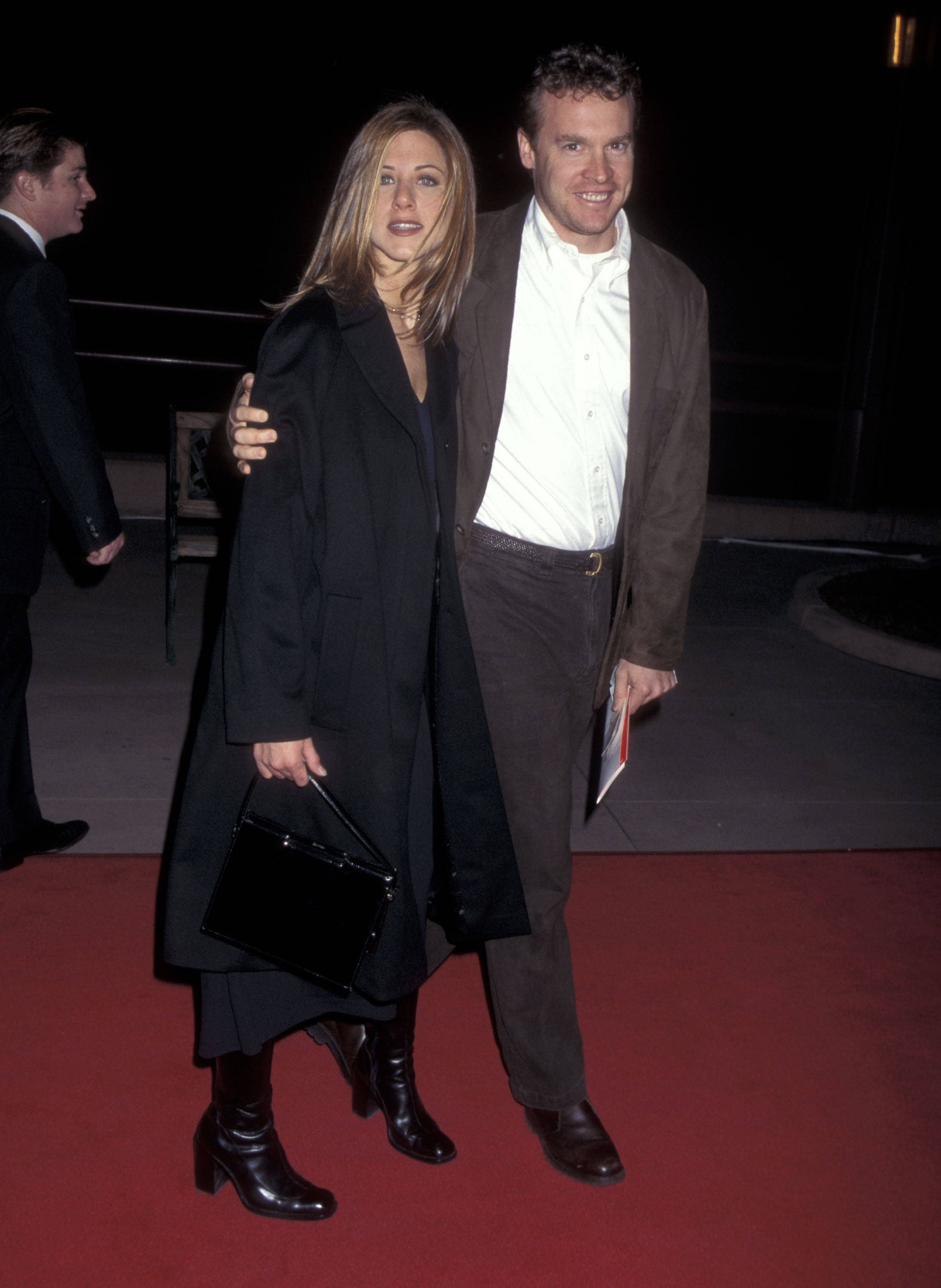 Jennifer Aniston and Tate Donovan during the "Dante's Peak" premiere on February 5, 1997 in Universal City, California | Source: Getty Images