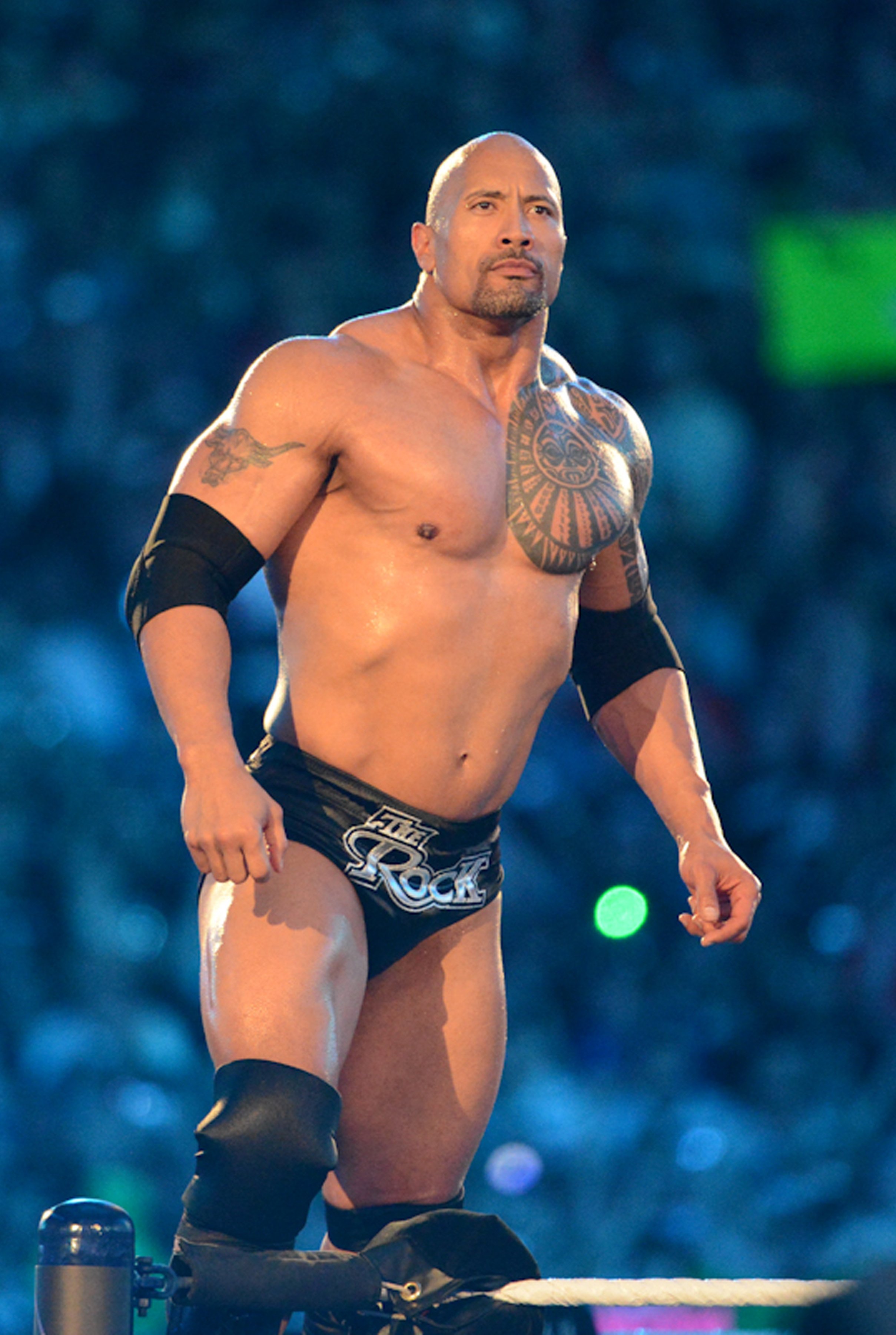 Dwayne Johnson during a match against John Cena at WrestleManda XXVIII in Miami Gardens, Florida on April 1, 2012 | Photo: Getty Images