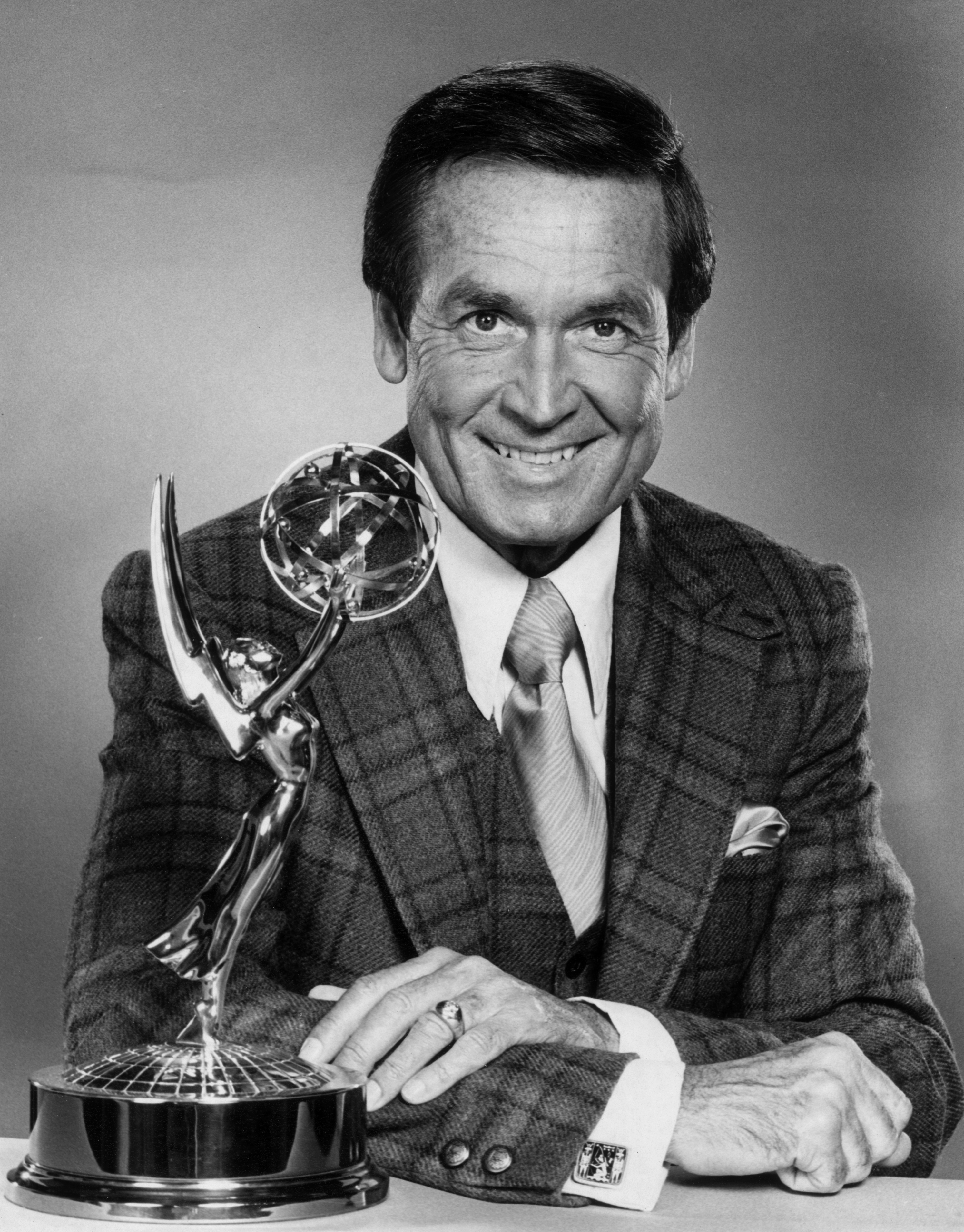 Bob Barker posing in a black and white portrait for the "Sixth Annual Daytime Emmy Awards" in 1979 | Source: Getty Images