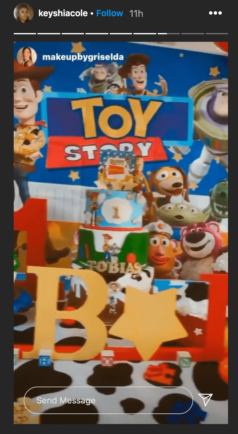 Keyshia Cole shared a photo of her son Tobias' "Toy Story" themed birthday party | Source: Instagram.com/keyshiacole