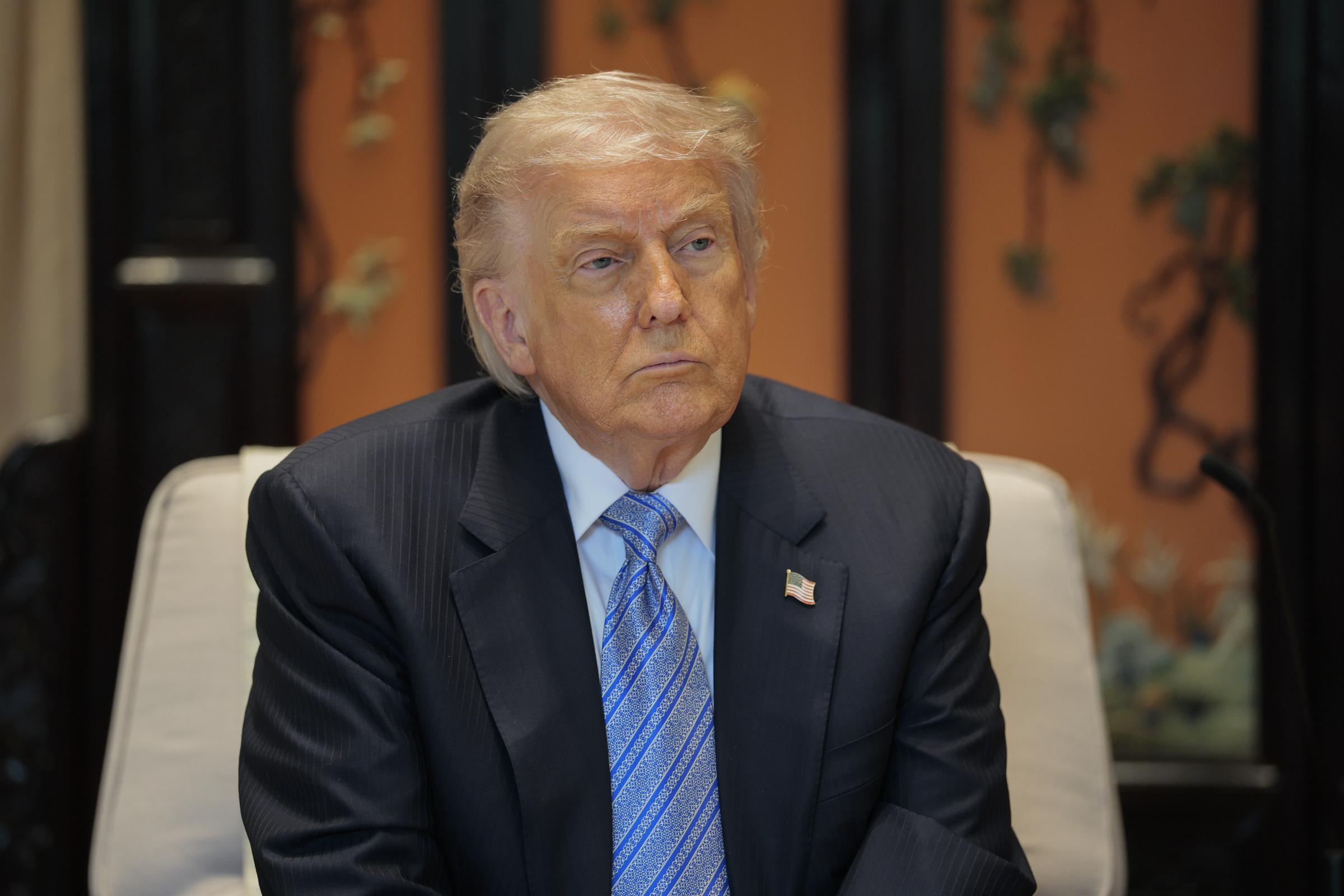 President Donald Trump during a visit to Zhongnanhai Garden on May 15, 2026 in Beijing, China | Source: Getty Images