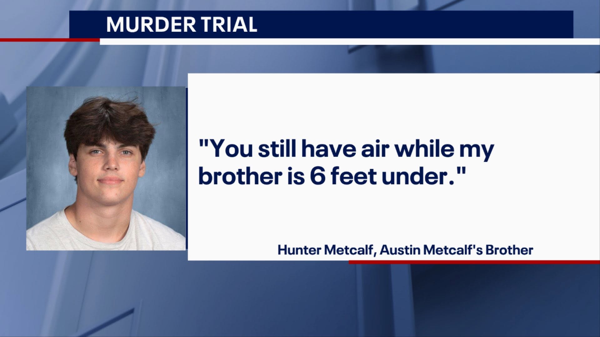 Hunter Metcalf's words became one of the most emotional moments connected to the case. The image places Austin's face beside the grief his twin brother carried into the courtroom. | Source: Facebook/Lori Brown