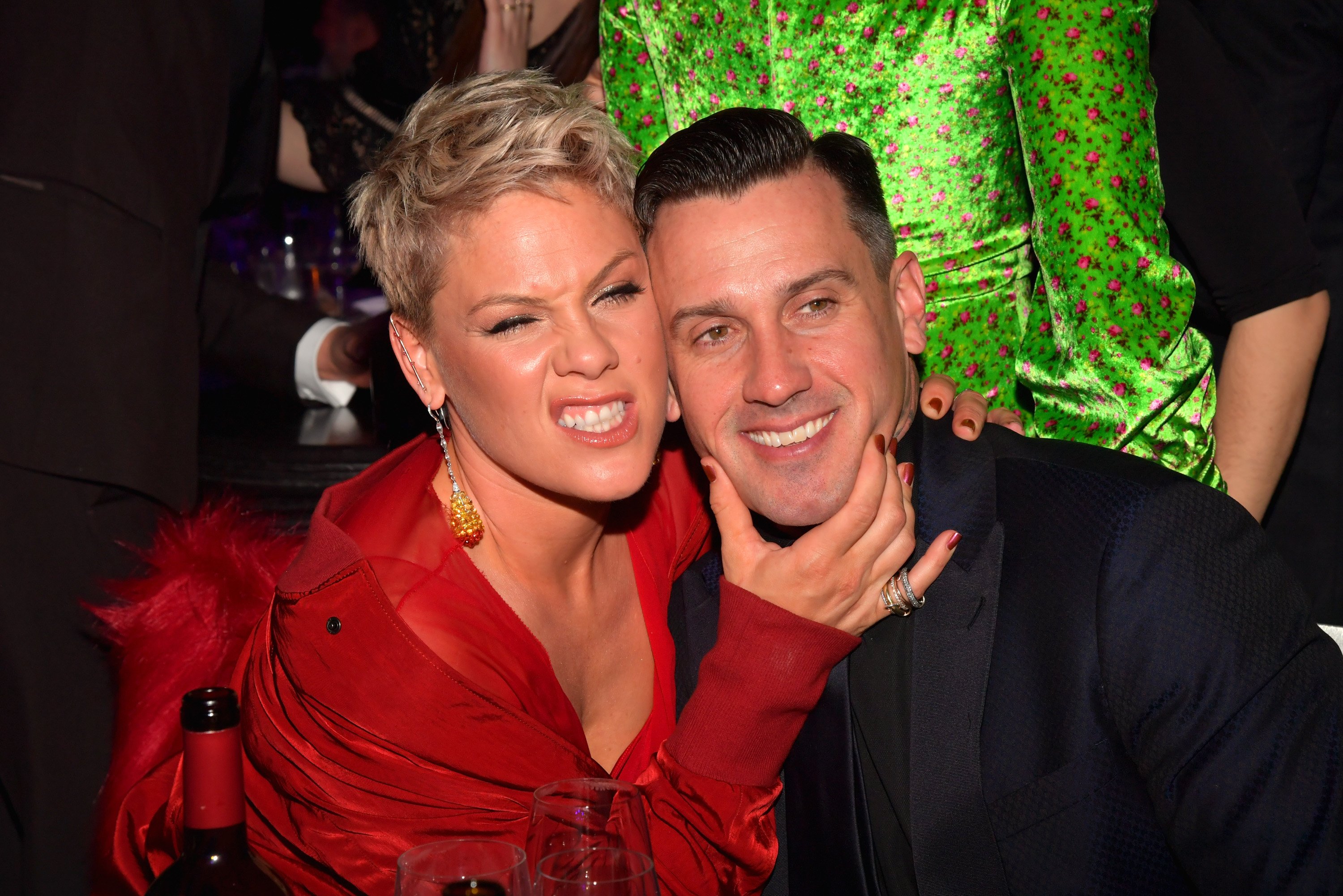 Pink and Carey Hart pictured at Clive Davis and Recording Academy Pre-GRAMMY Gala, in New York, 2018. | Photo: Getty Images