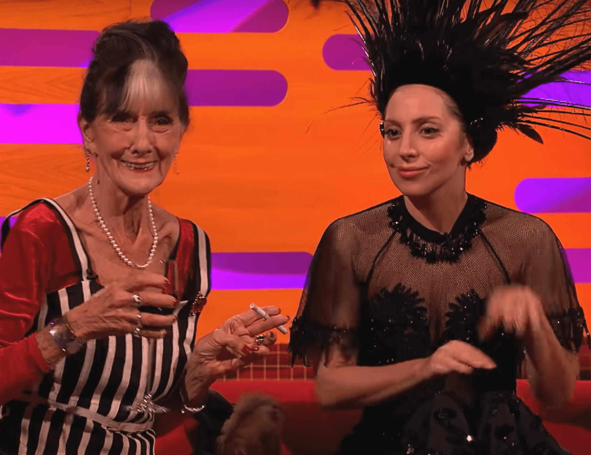 June Brown with Lady Gaga. | Source: YouTube/BBC