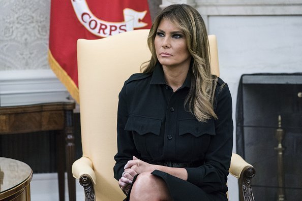 U.S. First Lady Melania Trump listens during a press conference in the Oval Office of the White House in Washington, D.C. | Photo: Getty Images