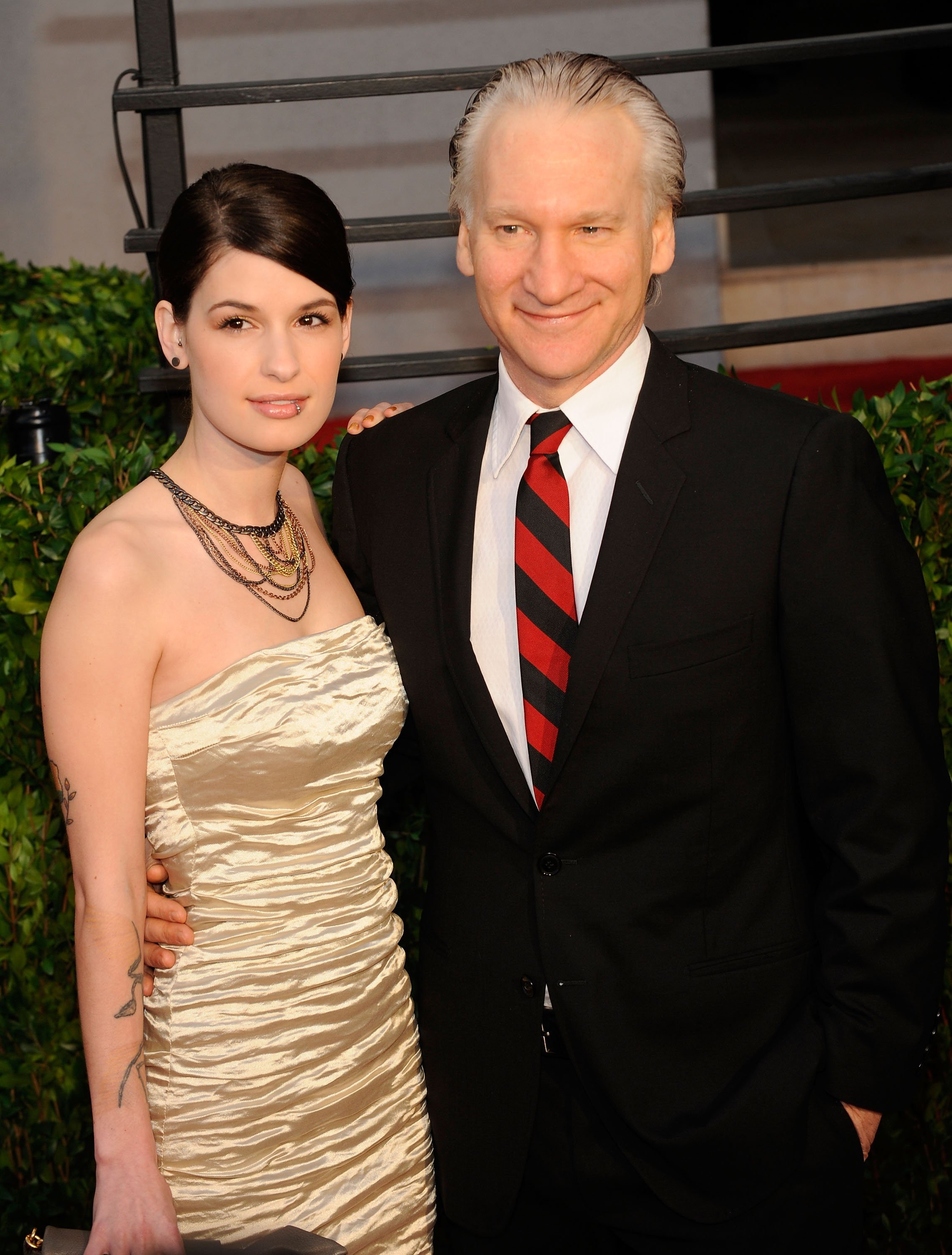 Bill Maher and Cara Santa Maria at the 2010 Vanity Fair Oscar Party on March 7, 2010 | Source: Getty Images