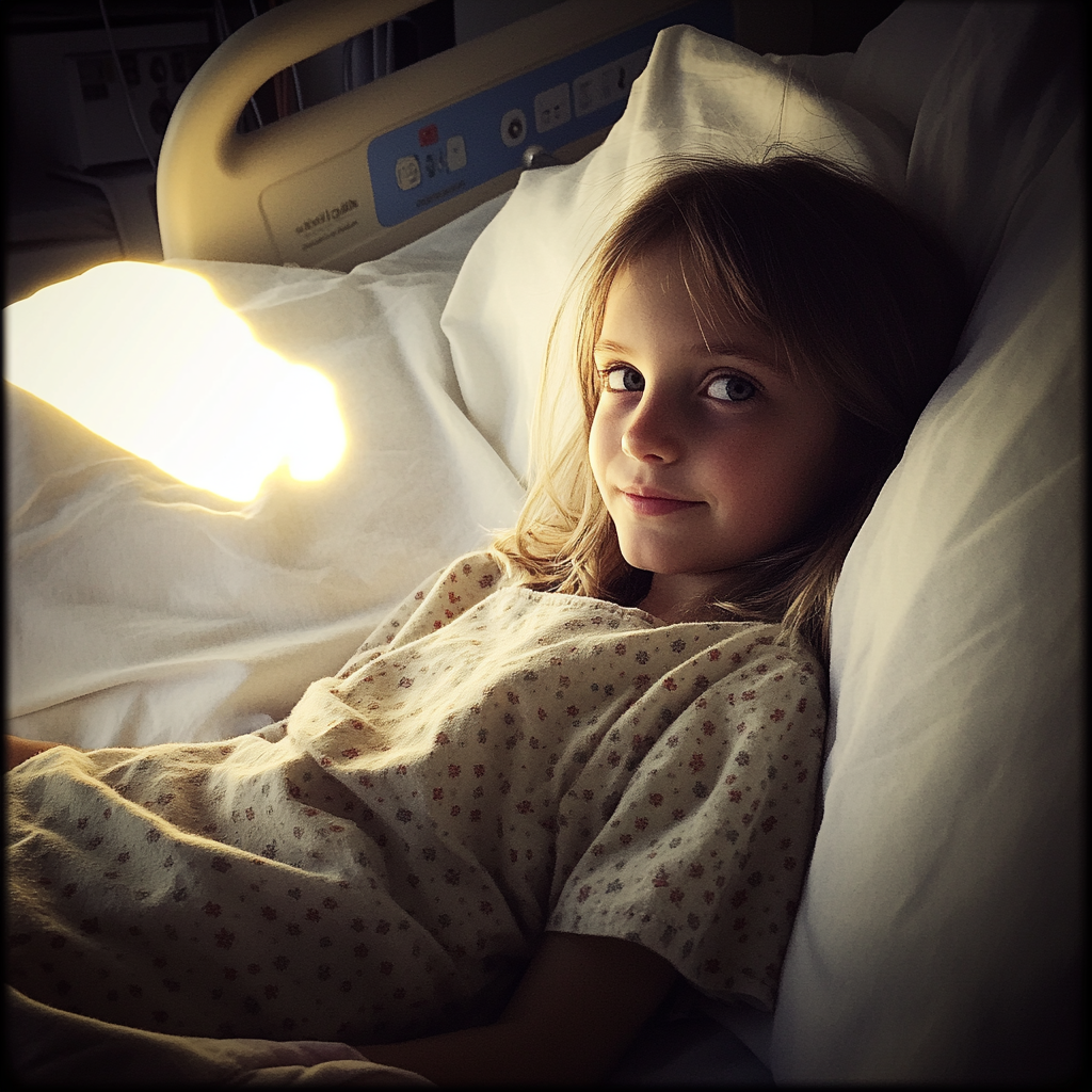 A little girl in a hospital bed | Source: Midjourney