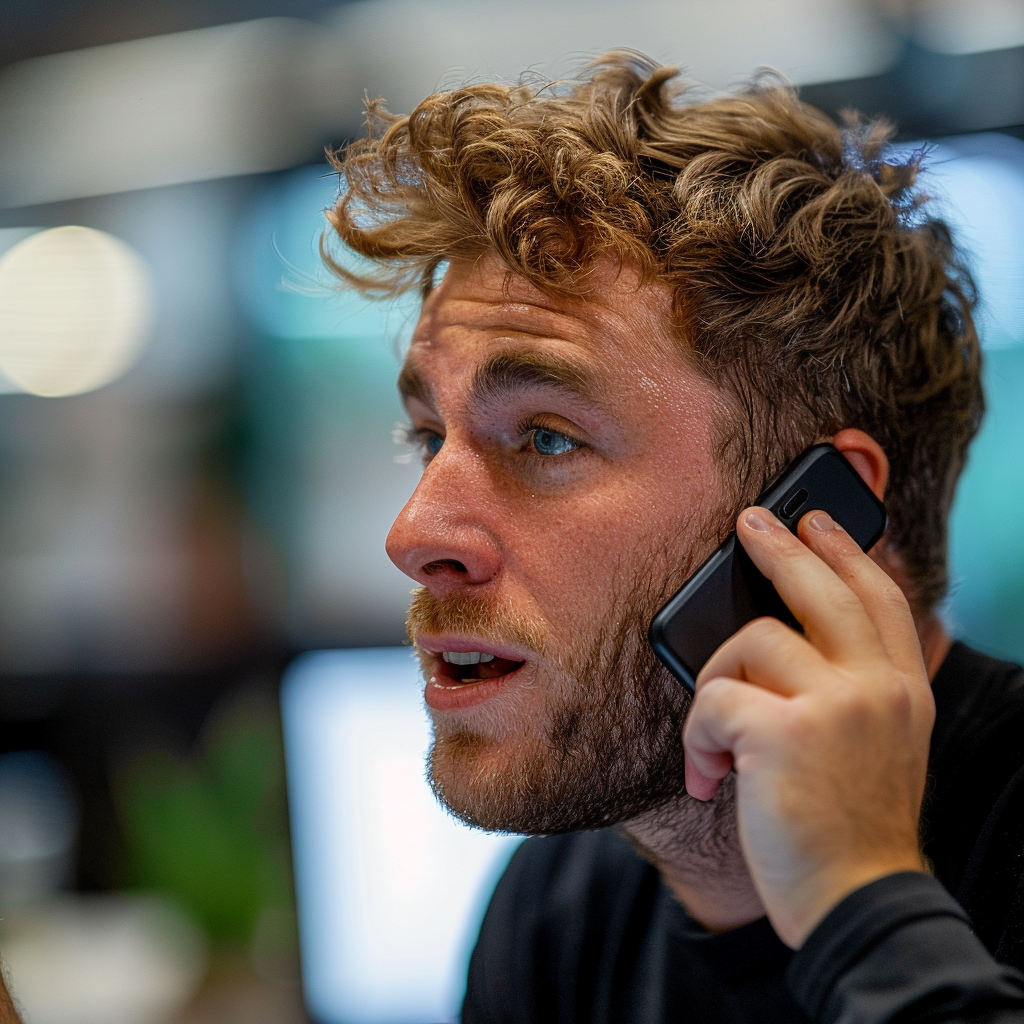 A man talking on the phone | Source: Midjourney