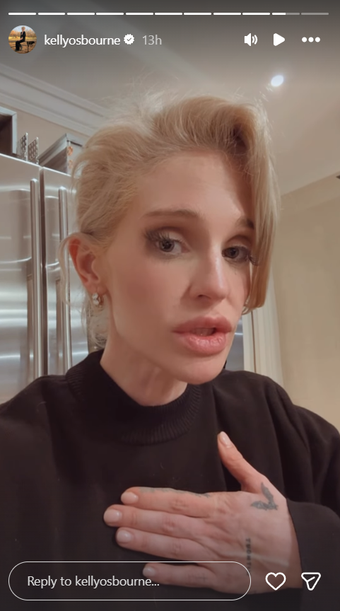 A screengrab of Kelly Osbourne's Stories post, dated on 10 December 2025. | Source: Instagram/kellyosbourne