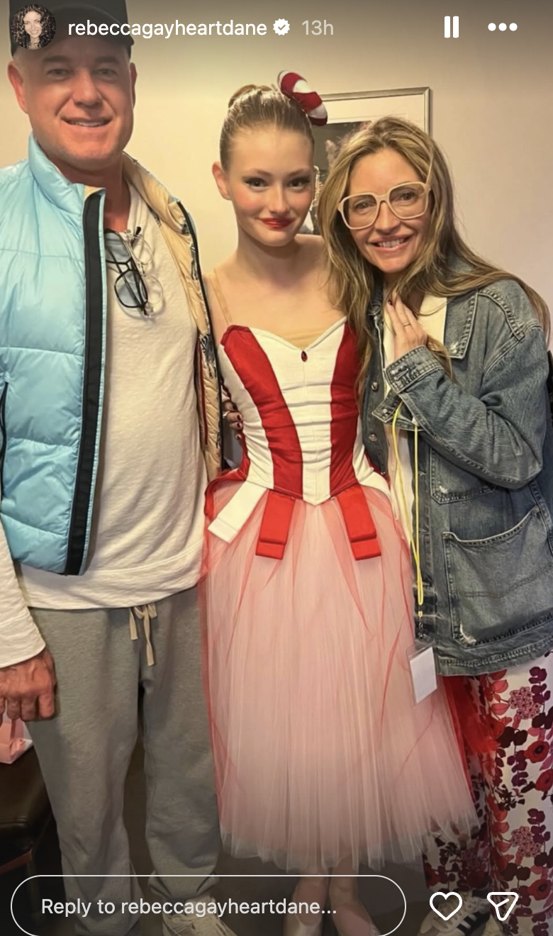 Eric Dane, Rebecca Gayheart and their daughter, Billie Dane, at one of her performances, on a story posted on February 21, 2026 | Source: Instagram/rebeccagayheartdane
