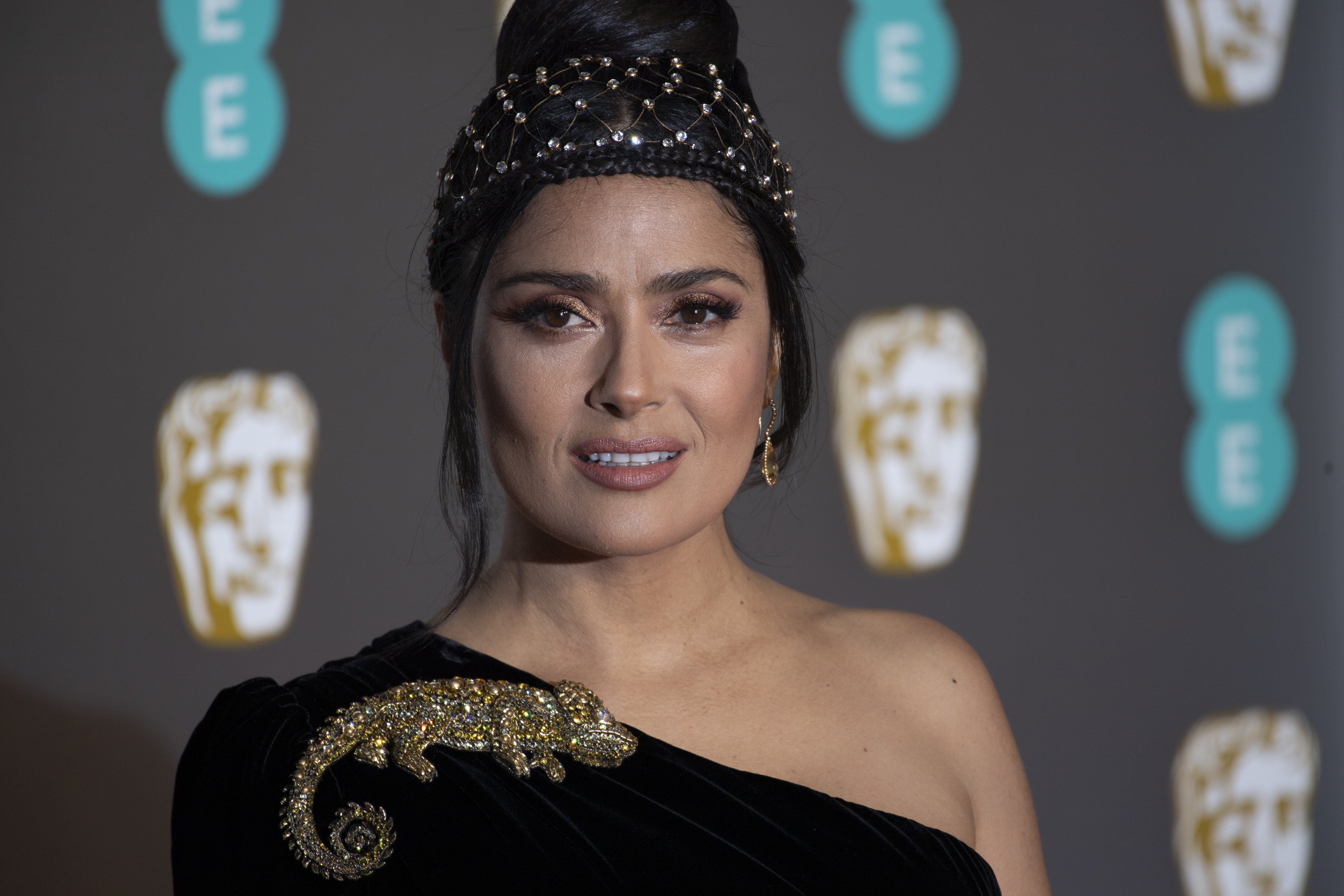 Salma Hayek attends the British Academy Film Awards on February 10, 2019, in London, England. | Source: Getty Images.