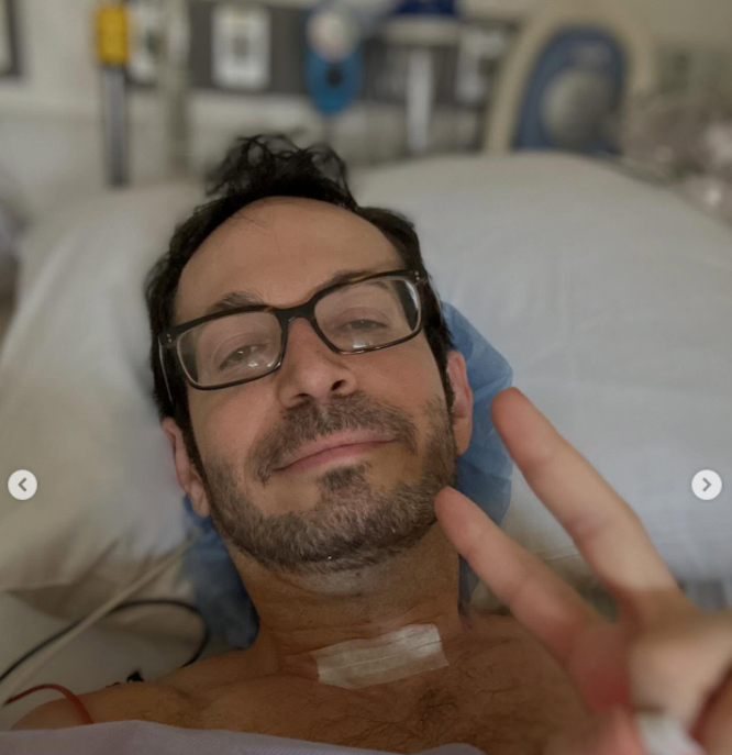 Brandon Frankel taking a selfie from a hospital bed, from a post dated February 20, 2026 | Source: Instagram/brandontour