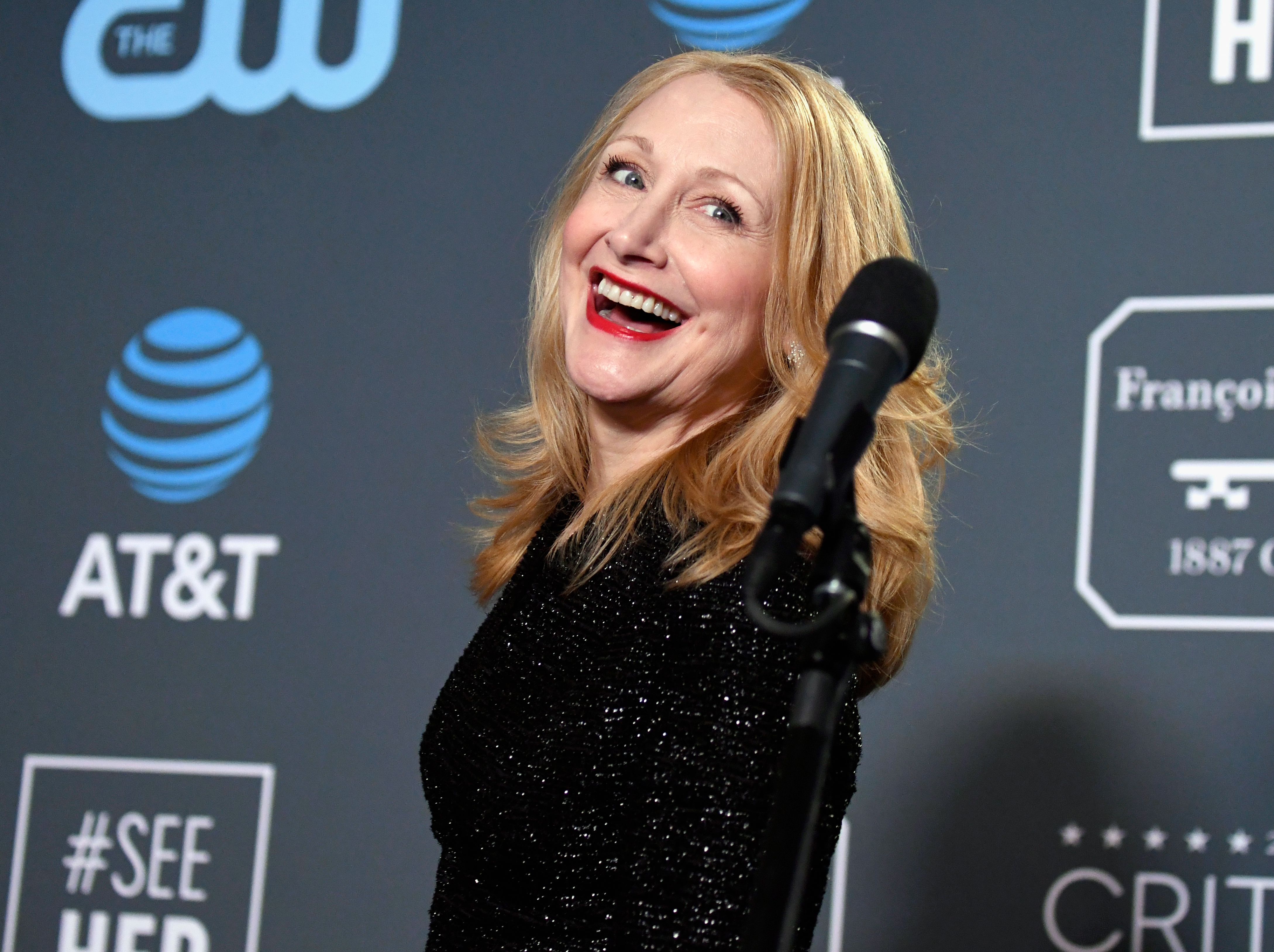 Patricia Clarkson poses in the press room during the 24th annual Critics' Choice Awards at Barker Hangar, on January 13, 2019, in Santa Monica, California. | Source: Getty Images