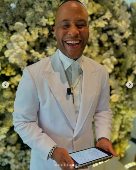 Devon Franklin smiling on LeToya Luckett and Taleo Coles' wedding day, posted on August 1, 2024 | Source: Instagram/devonfranklin