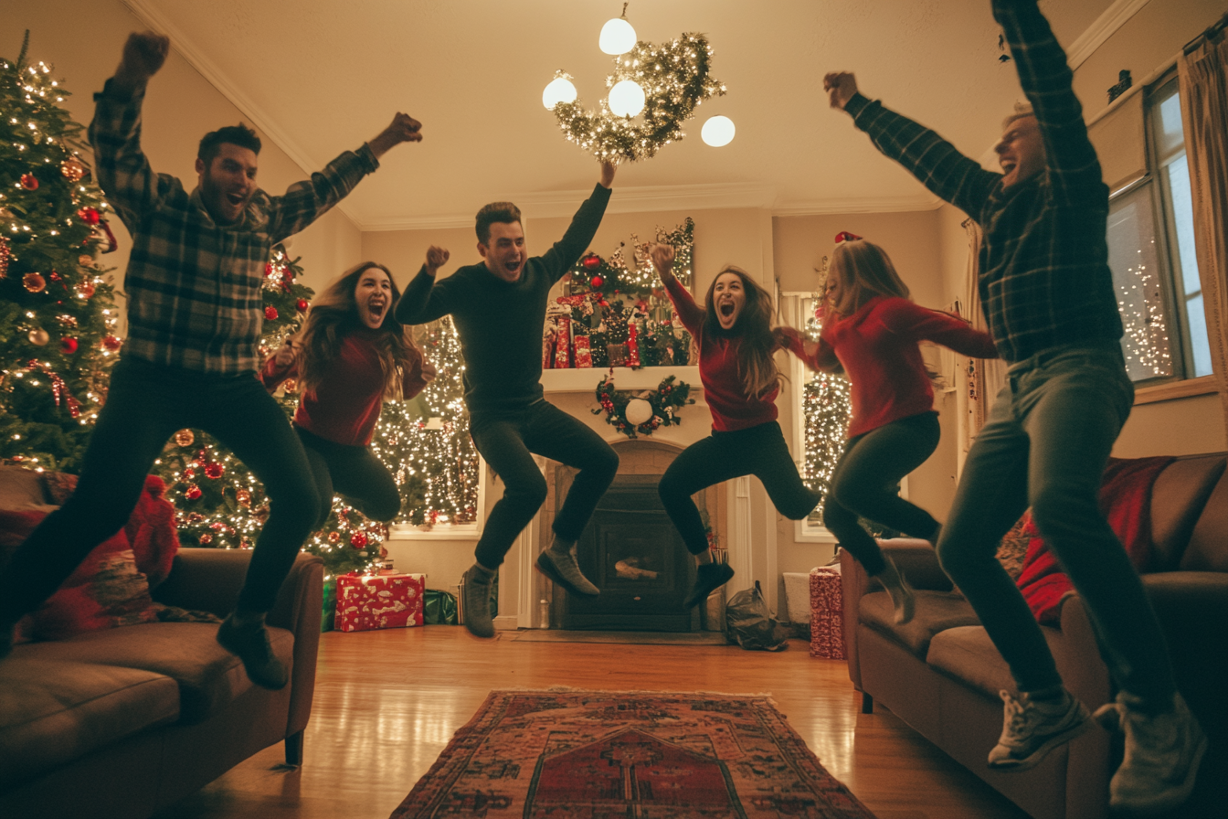 People in a living room | Source: Midjourney