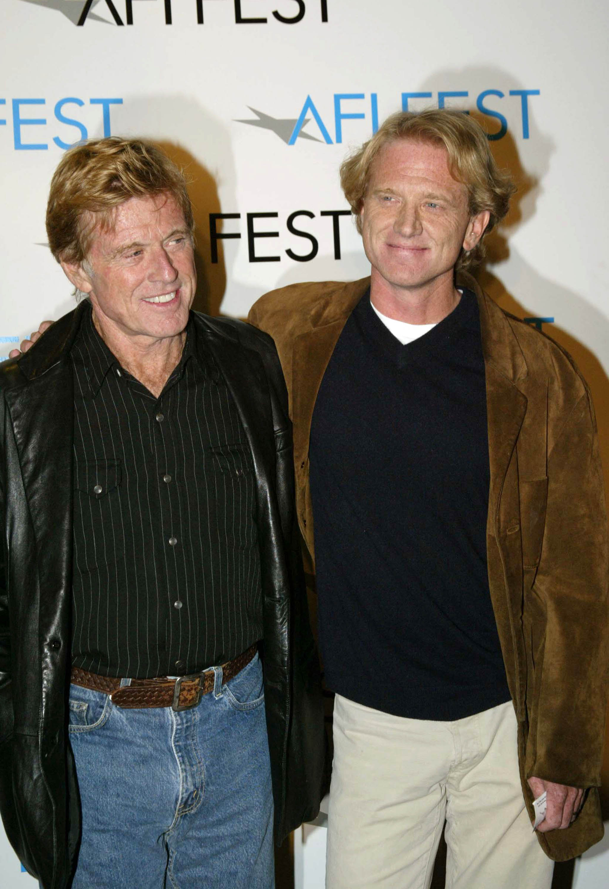 Robert Redford and James Redford during AFI Film Festival Screening of James Redford's Directorial Debut "Spin" at Arclight Cinema in Hollywood, California on November 8, 2003. | Source: Getty Images