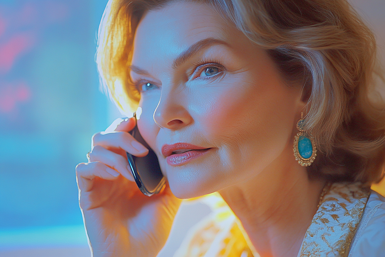 A woman talking on the phone | Source: Midjourney