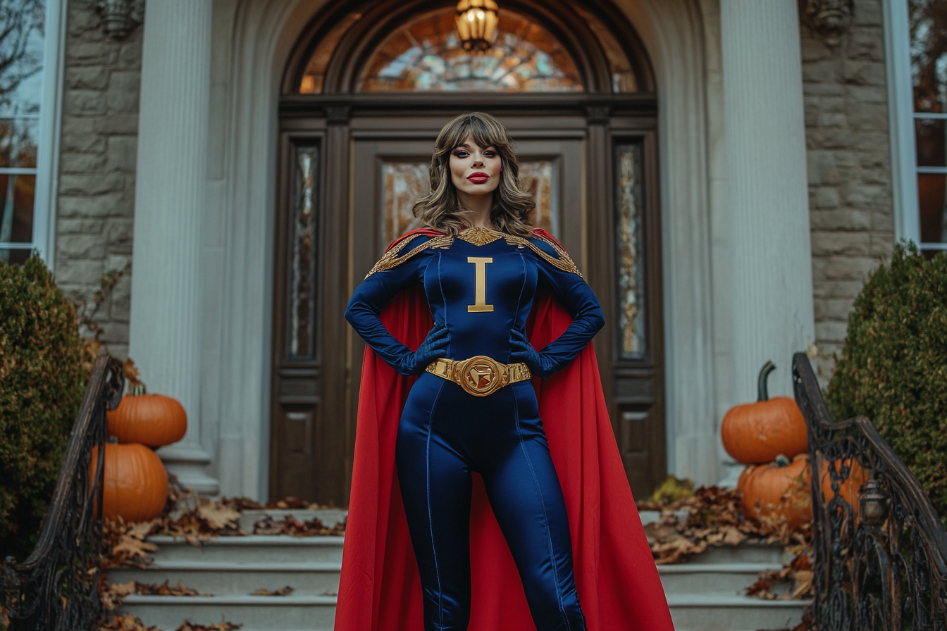 A woman wearing a superhero costume | Source: Midjourney