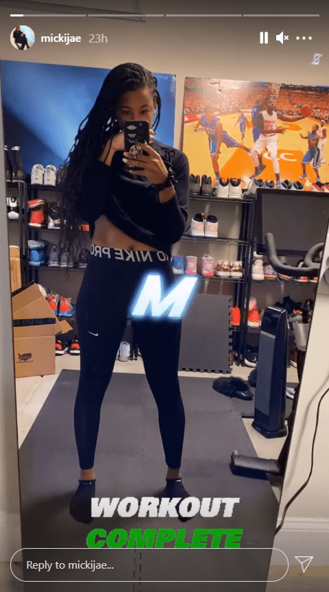 A picture of Michael Jordan's daughter Jasmine Jordan on social media after her workout | Photo: Instagram/mickijae