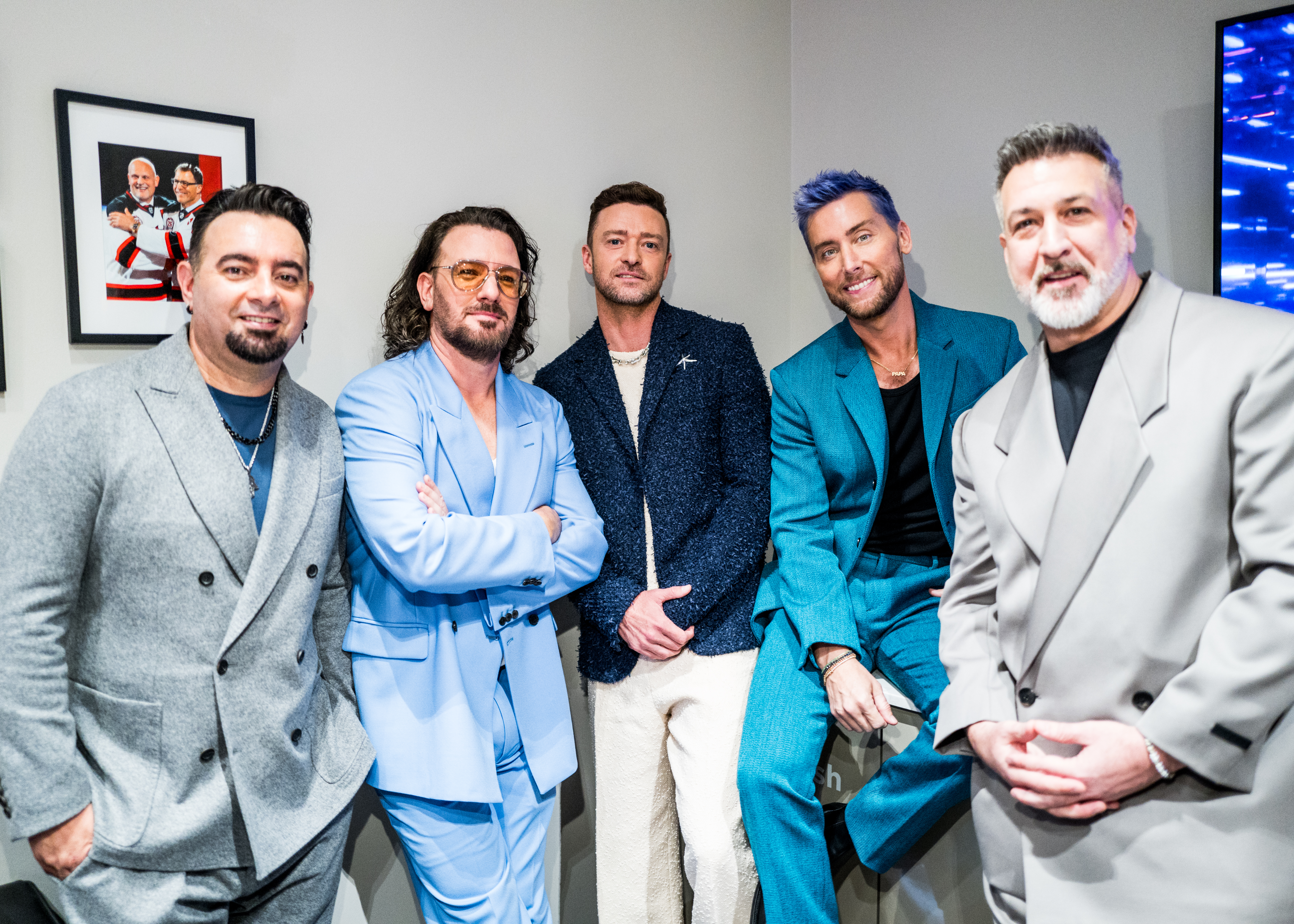 Chris Kirkpatrick, JC Chasez, Justin Timberlake, Lance Bass, and Joey Fatone of *NSYNC during the 2023 Video Music Awards at Prudential Center on September 12, 2023 in Newark, New Jersey | Source: Getty Images