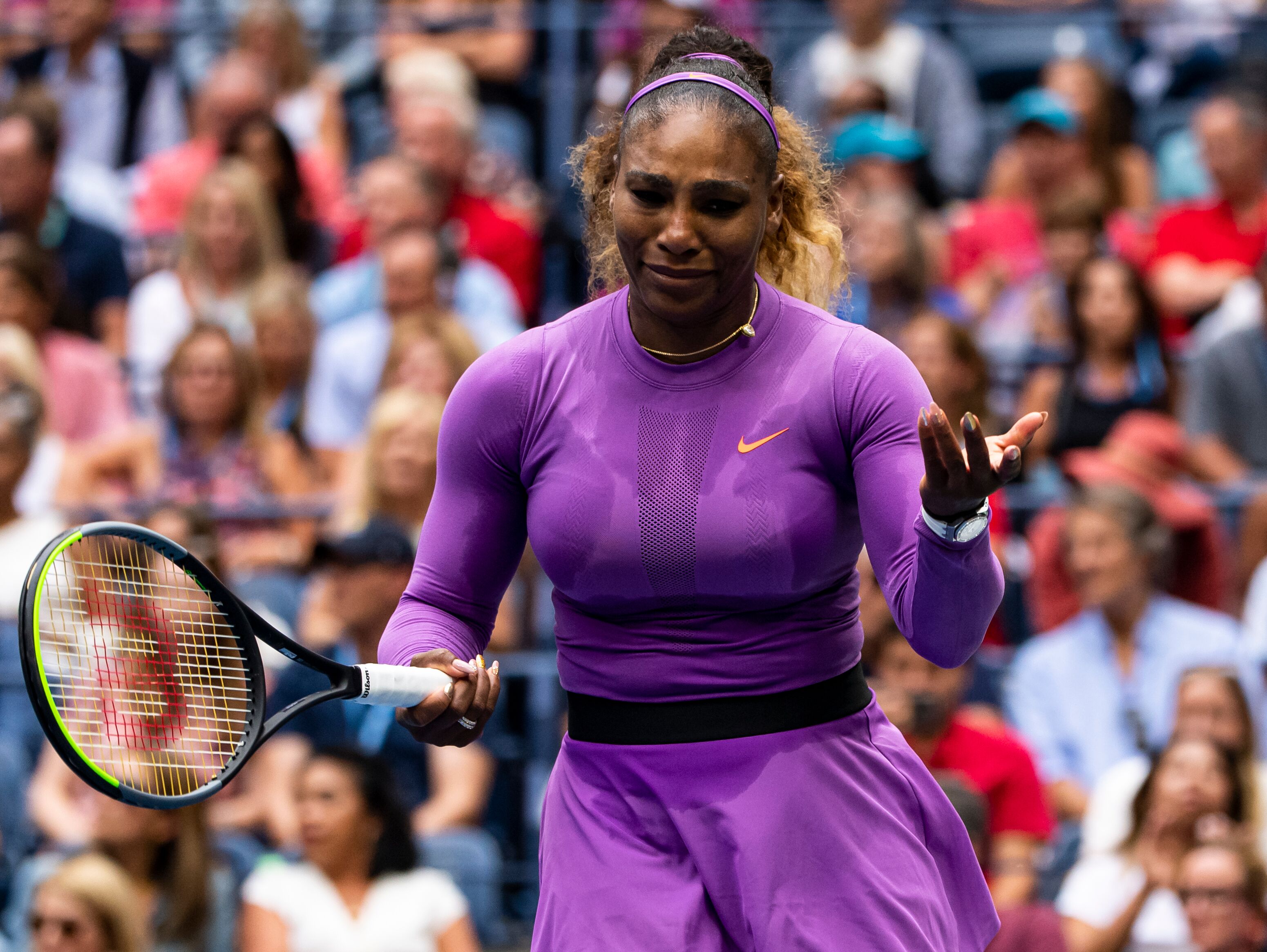 Serena Wiliams during her match against Bianca Andreescu at the US Open Finals Match | Source: Getty Images / GlobalImagesUkraine