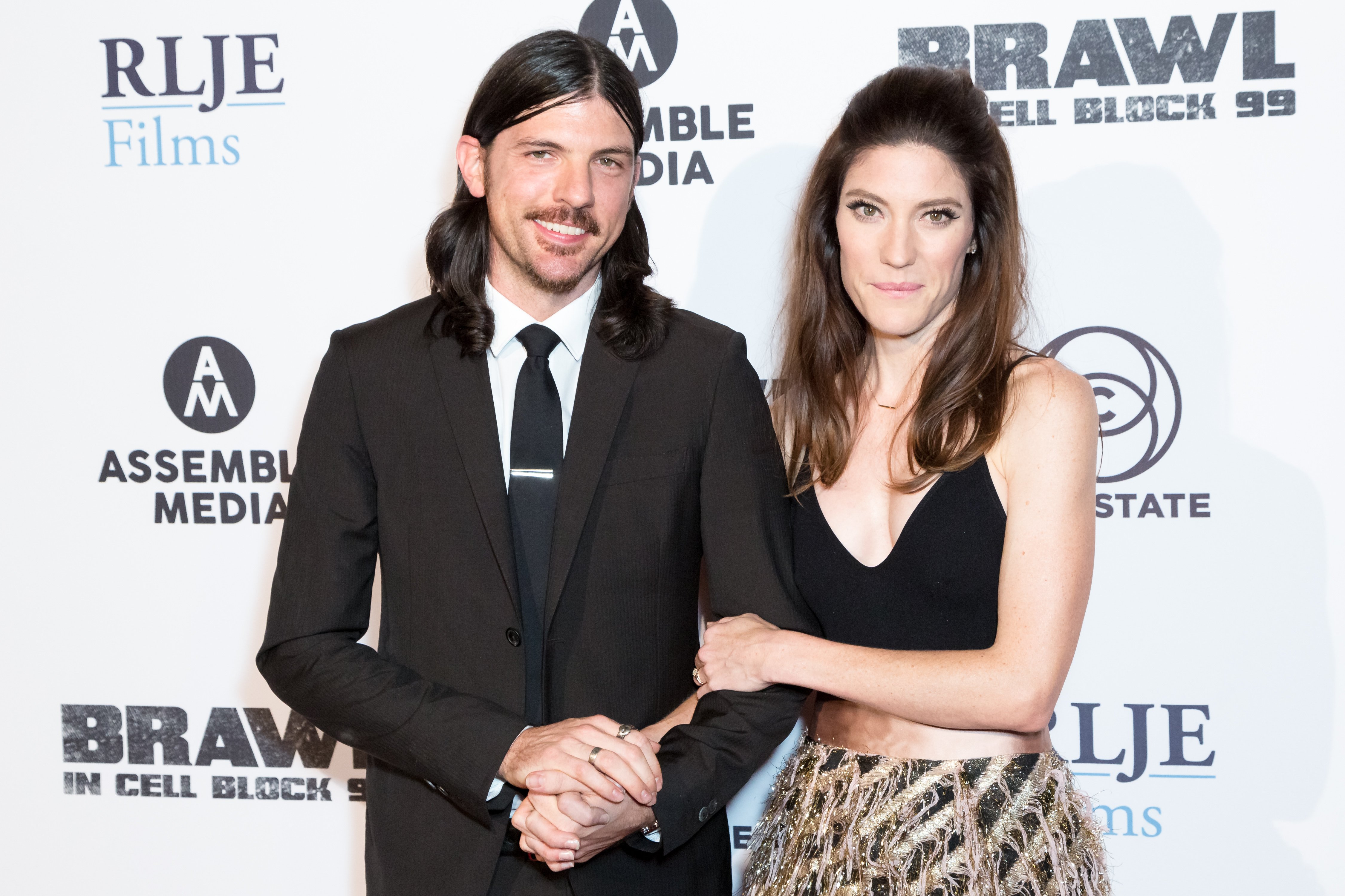 Jennifer Carpenter and her husband Seth Avett arrive for the Premiere Of RLJE Films' "Brawl In Cell Block 99" at The Egyptian Theatre on September 29, 2017, in Los Angeles, California. | Source: Getty Images.