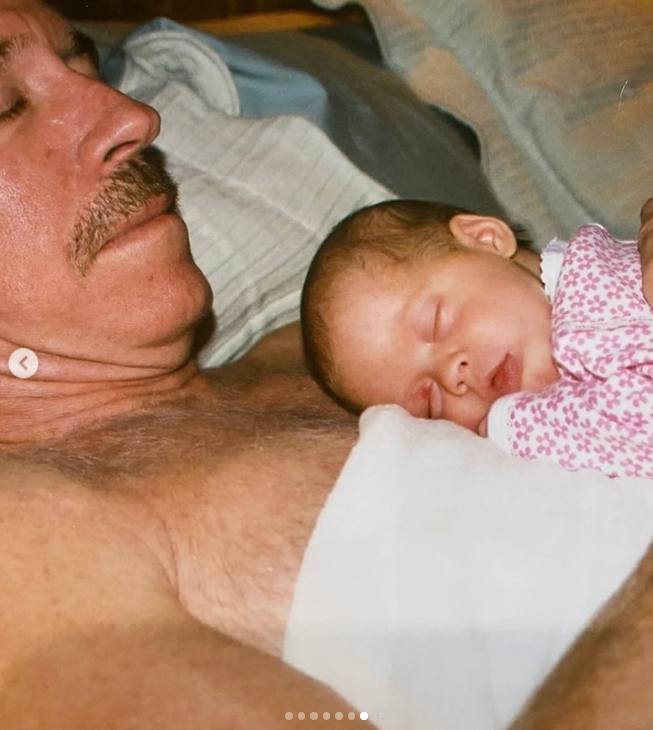 Chuck Norris rests with a newborn Danilee in a quiet moment, as shared on March 19, 2026 | Source: Instagram/d.ani.lee