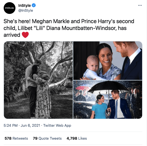 A screenshot of Meghan Markle, Prince Harry and their children | Photo: twitter.com/InStyle
