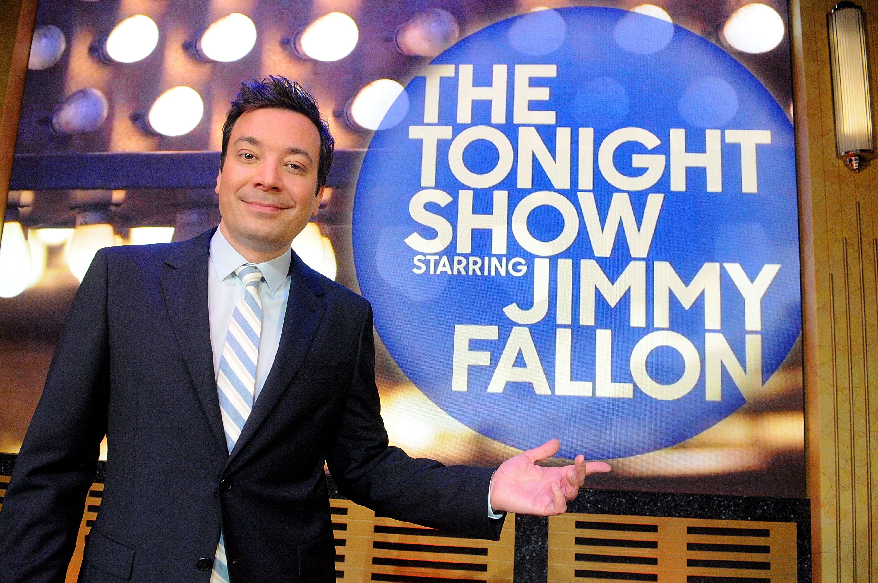 Jimmy Fallon poses during a presentation for the media on April 3, 2017, in Orlando, Florida. | Source: Getty Images.