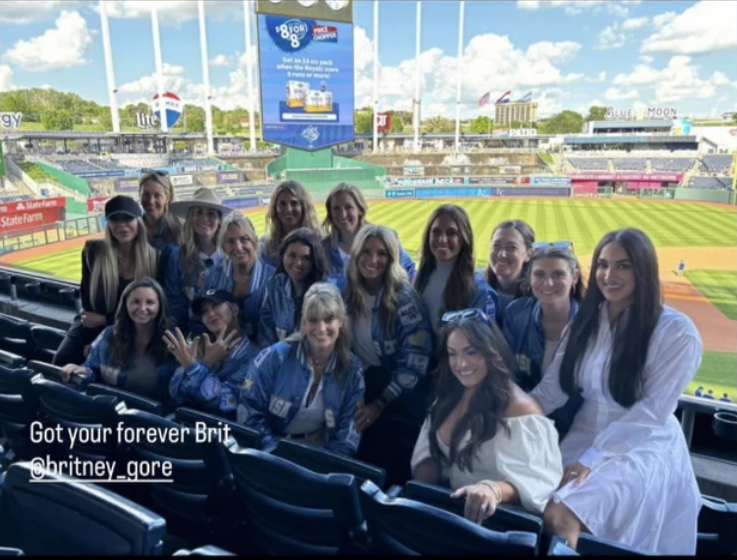 Brittney Gore is surrounded by the Dodgers' WAG community, from a post dated February 8, 2026. | Source: Instagram Story/britney_gore
