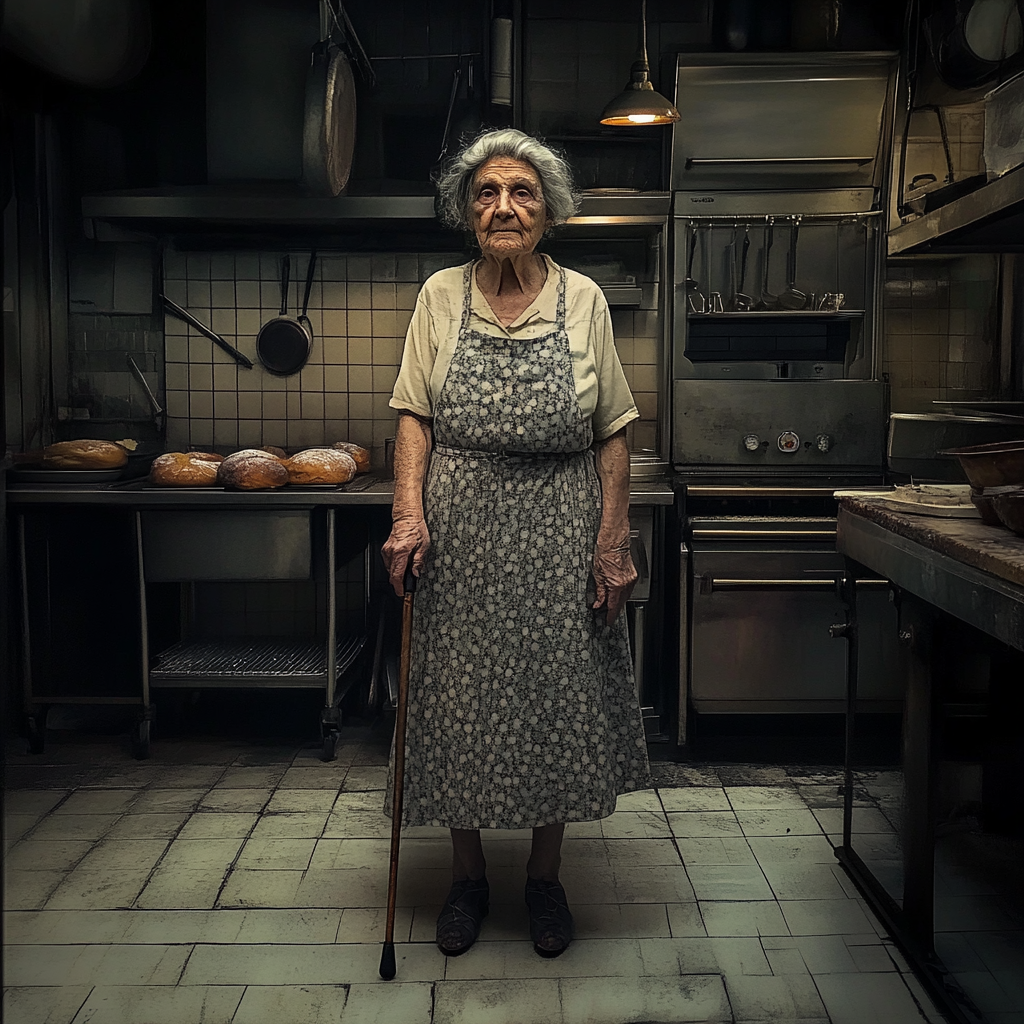 An old woman in a bakery | Source: Midjourney