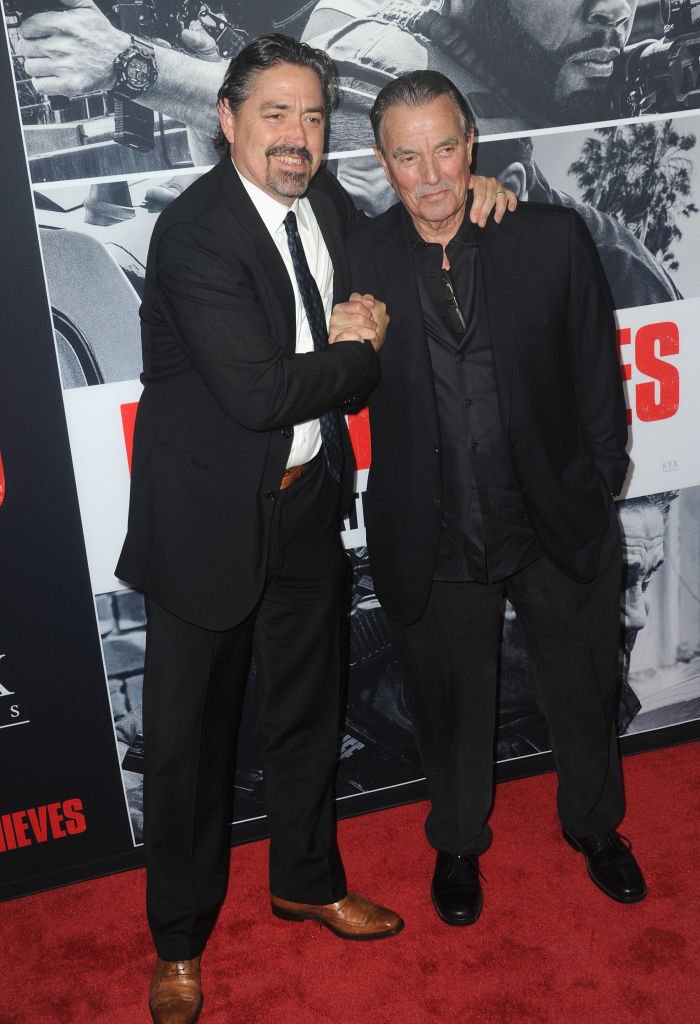 Director Christian Gudegast and actor/father Eric Braeden arrive for the Premiere Of STX Films' "Den Of Thieves" on January 17, 2018 | Source: Getty Images