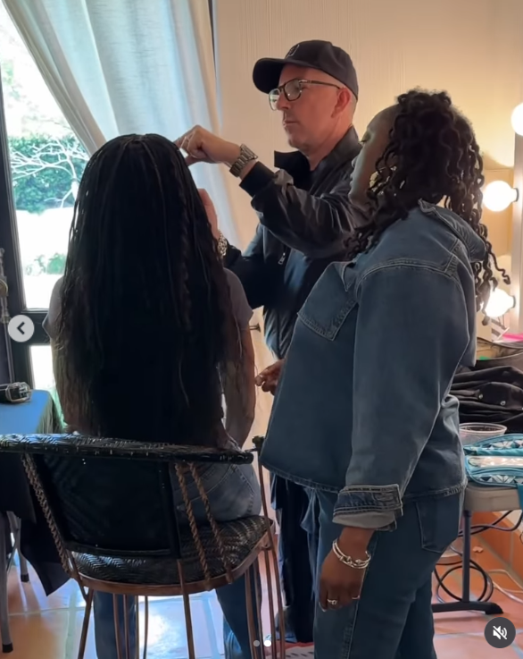 Michelle Obama getting prepared for her photo shoot | Source: Source: Instagram/michelleobama