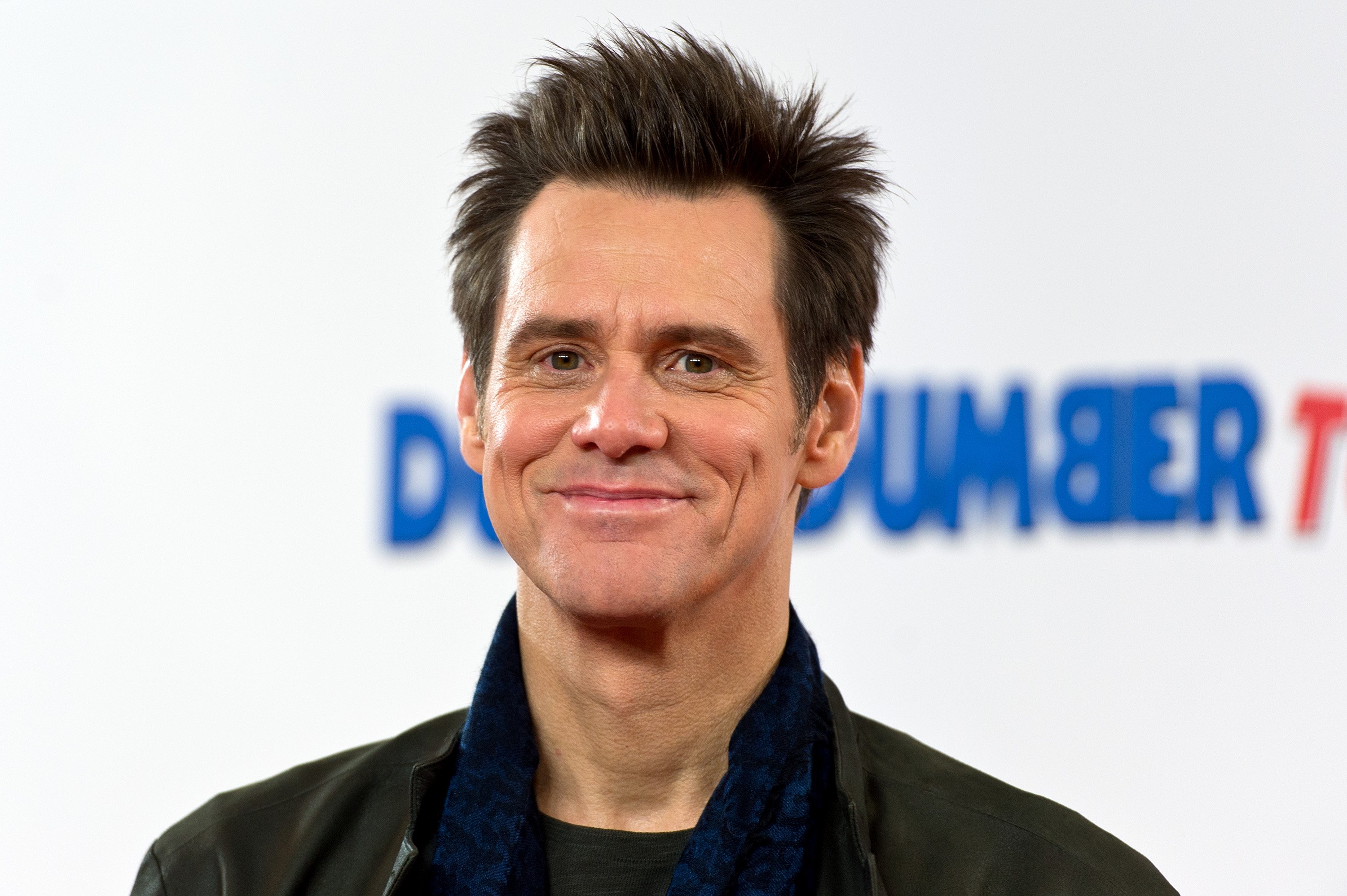 Jim Carrey attends a photocall for "Dumb and Dumber To" on November 20, 2014, in London, England. | Source: Getty Images