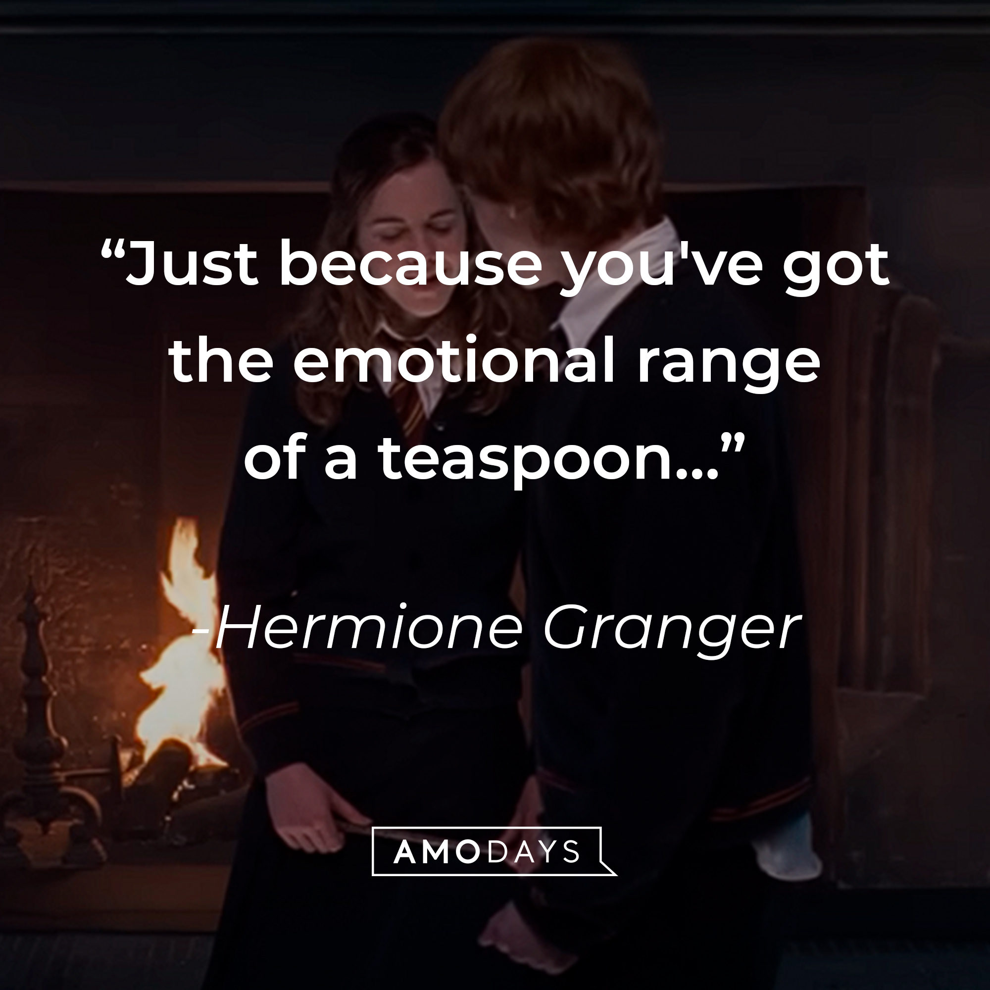 Hermione Granger's quote: “Just because you've got the emotional range of a teaspoon…” | Source: youtube.com/harrypotter