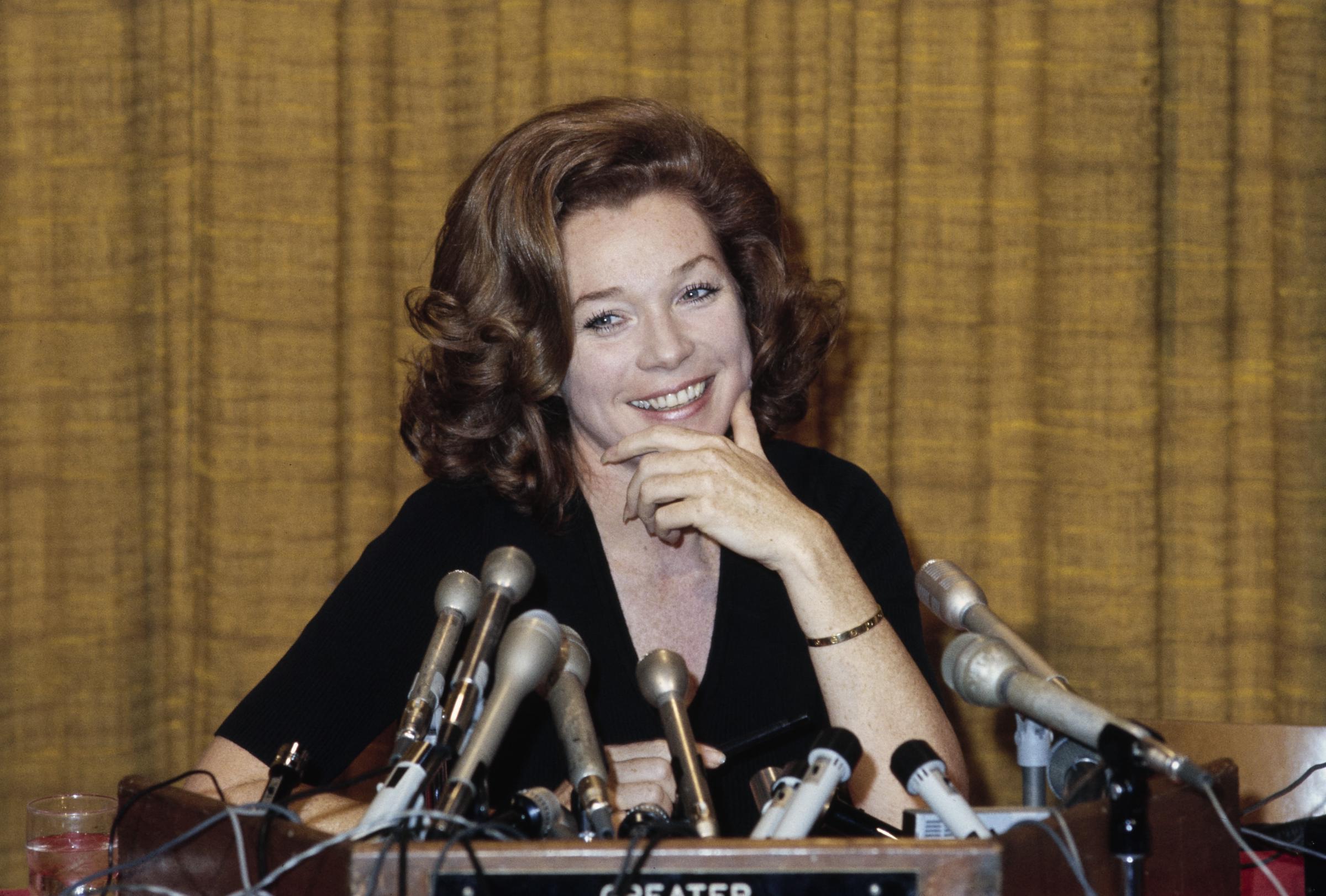 An undated image of the actress during a press conference in Los Angeles, California | Source: Getty Images