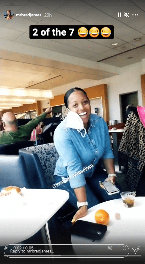 Keshia Knight Pulliam during a dinner date with her fiancé Brad James and daughter Ella | Photo: Instagram.com/mrbradjames