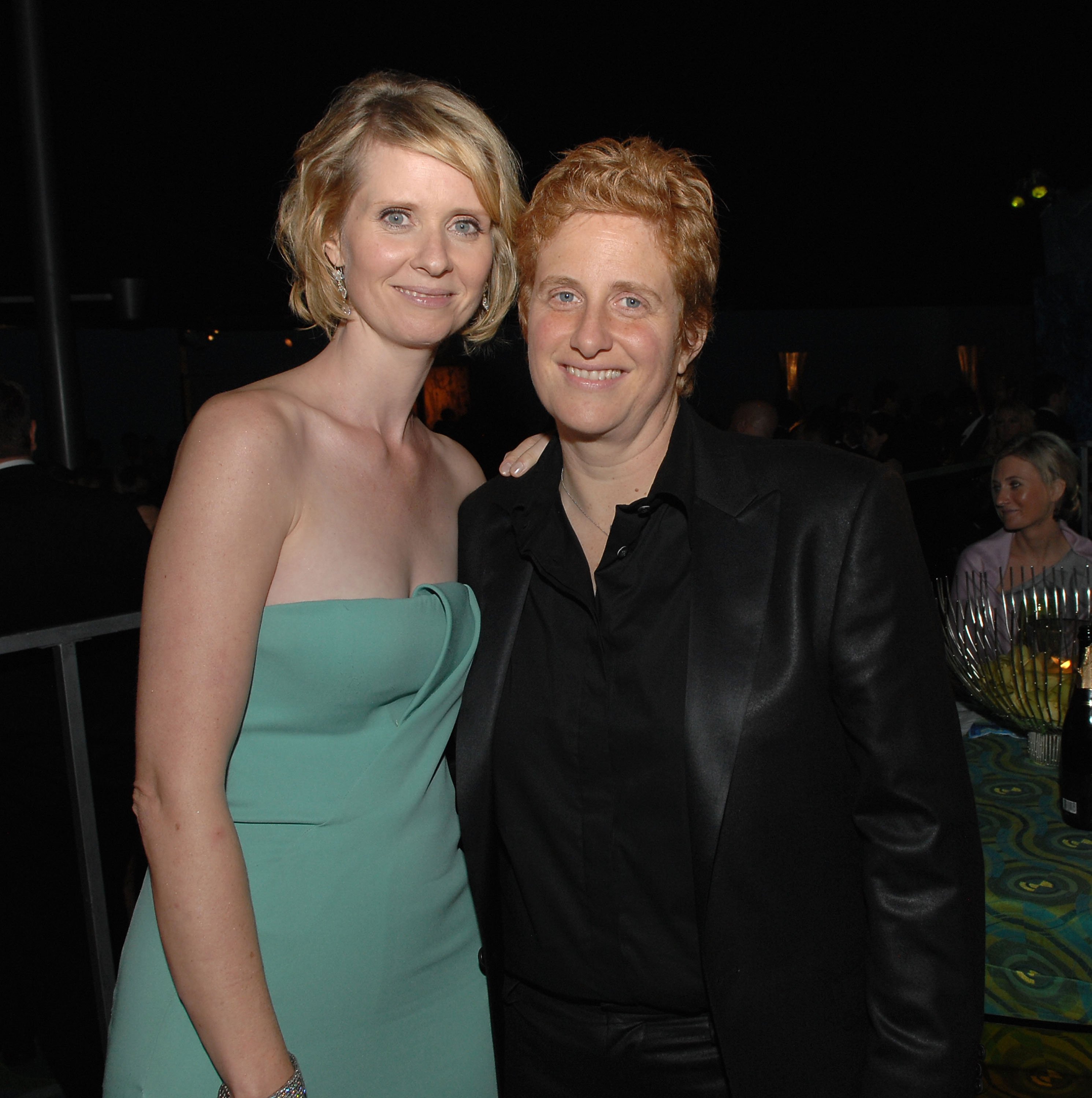 Cynthia Nixon (L) and partner Christine Mariononi attend HBO's Post Primetime Emmy Awards Reception at the Pacific Design Center on September 21, 2008, in Los Angeles, California. | Source: Getty Images.
