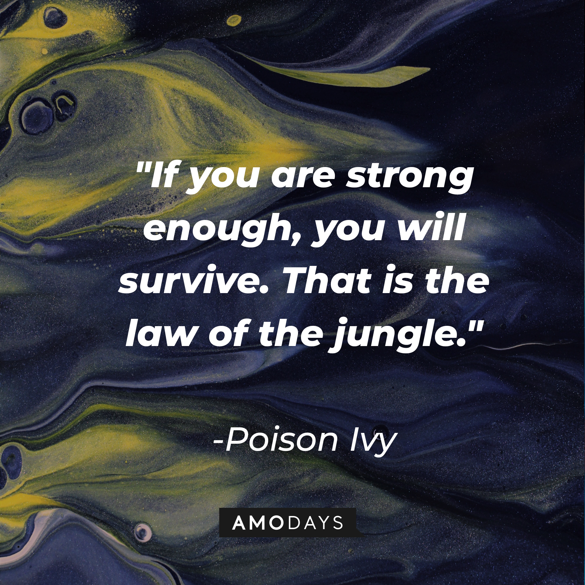 Poison Ivy’s quote: "If you are strong enough, you will survive. That is the law of the jungle." | Image: Unsplash