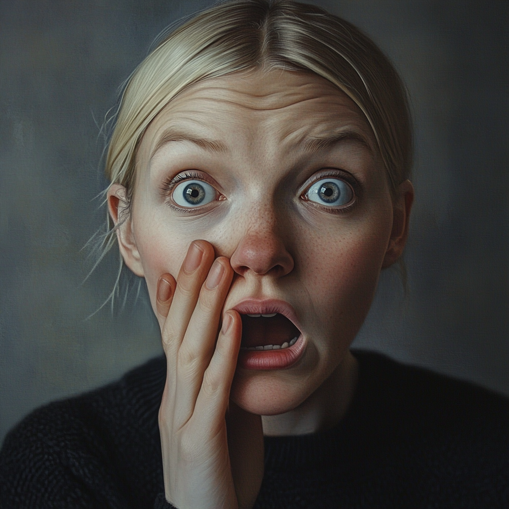 An utterly shocked woman | Source: Midjourney