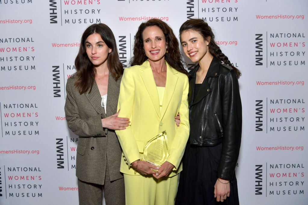 Rainey Qualley, honoree Andie MacDowell and Margaret Qualley attend the National Women's History Museum's 8th Annual Women Making History Awardsat Skirball Cultural Center on March 08, 2020 in Los Angeles, California. | Source: Getty Images
