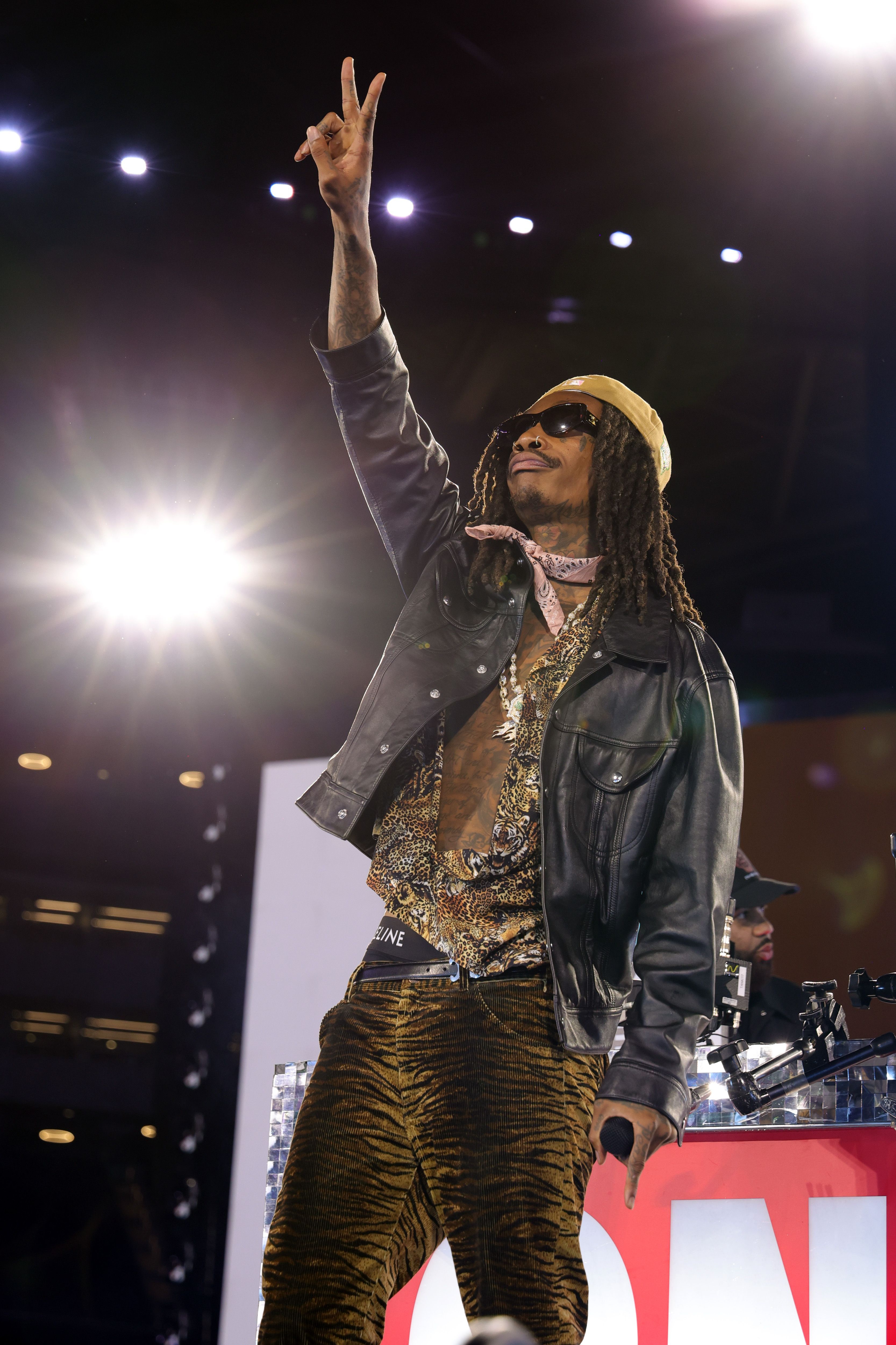 Wiz Khalifa onstage during the "Renaissance World Tour" at SoFi Stadium on September 1, 2023, in Inglewood, California. | Source: Getty Images