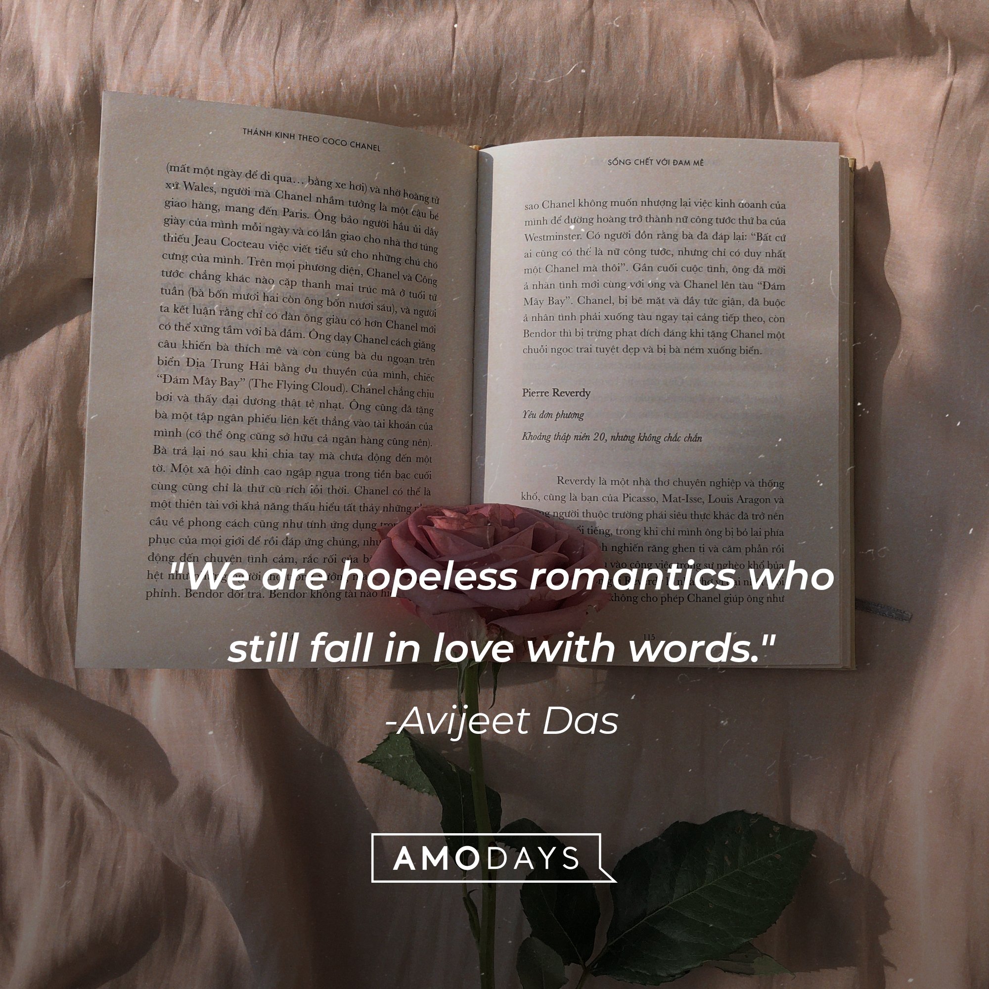Avijeet Das’ quote: "We are hopeless romantics who still fall in love with words."  | Image: AmoDays
