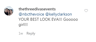 Instagram user complimenting Kelly Clarkson on her hair cut ahead of the premiere of the 18th season of "The Voice" on February 18, 2020. | Source: Instagram/nbcthevoice.