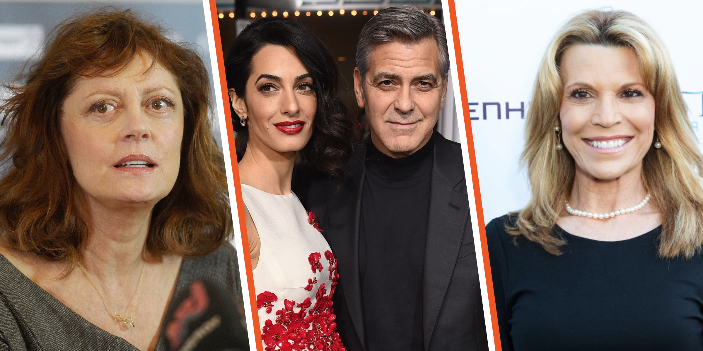 Susan Sarandon | Amal and George Clooney | Vanna White | Source: Getty Images