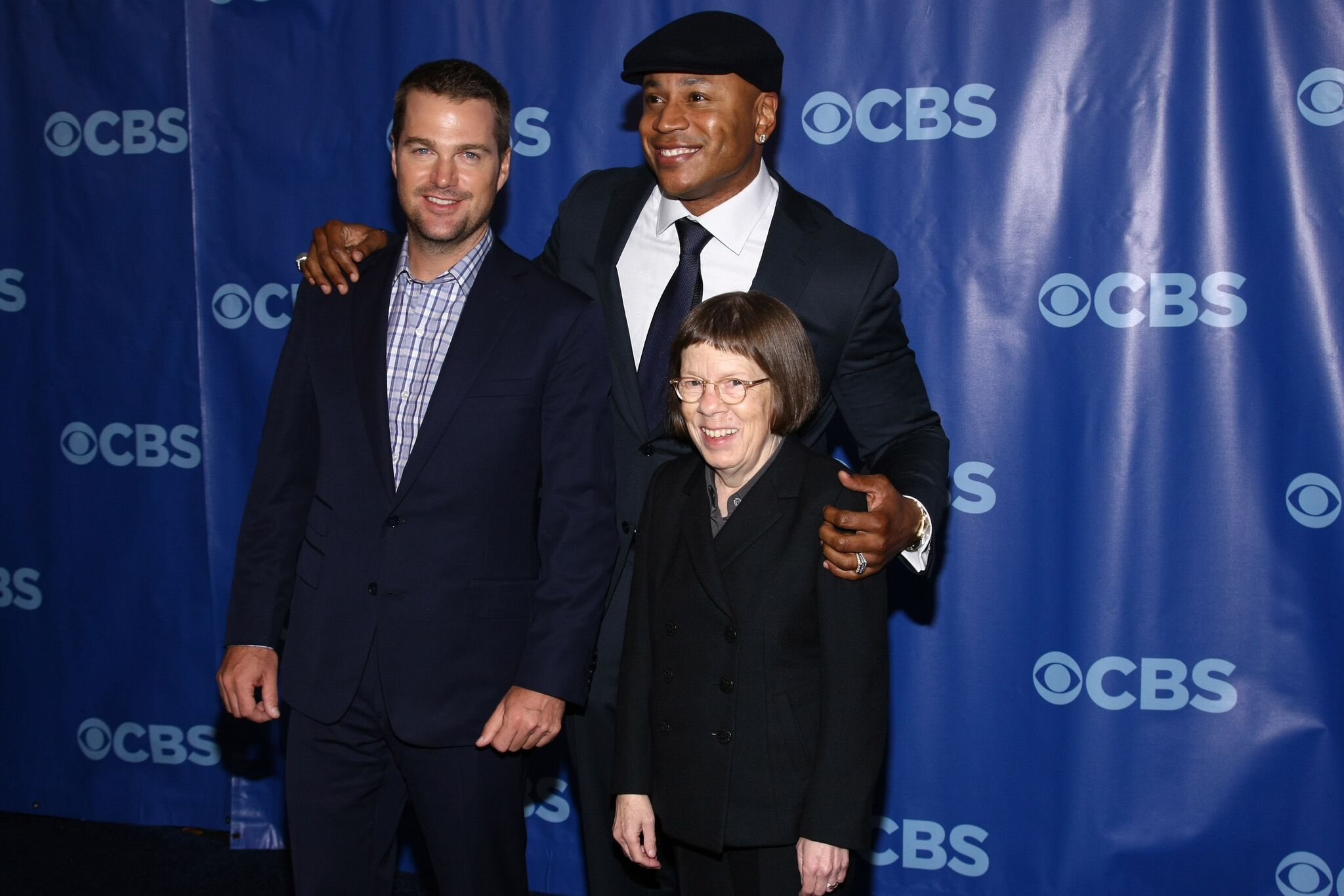Chris O'Donnell, LL Cool J und Linda Hunt, Upfront at the Tent, 2011| Quelle: Getty Images