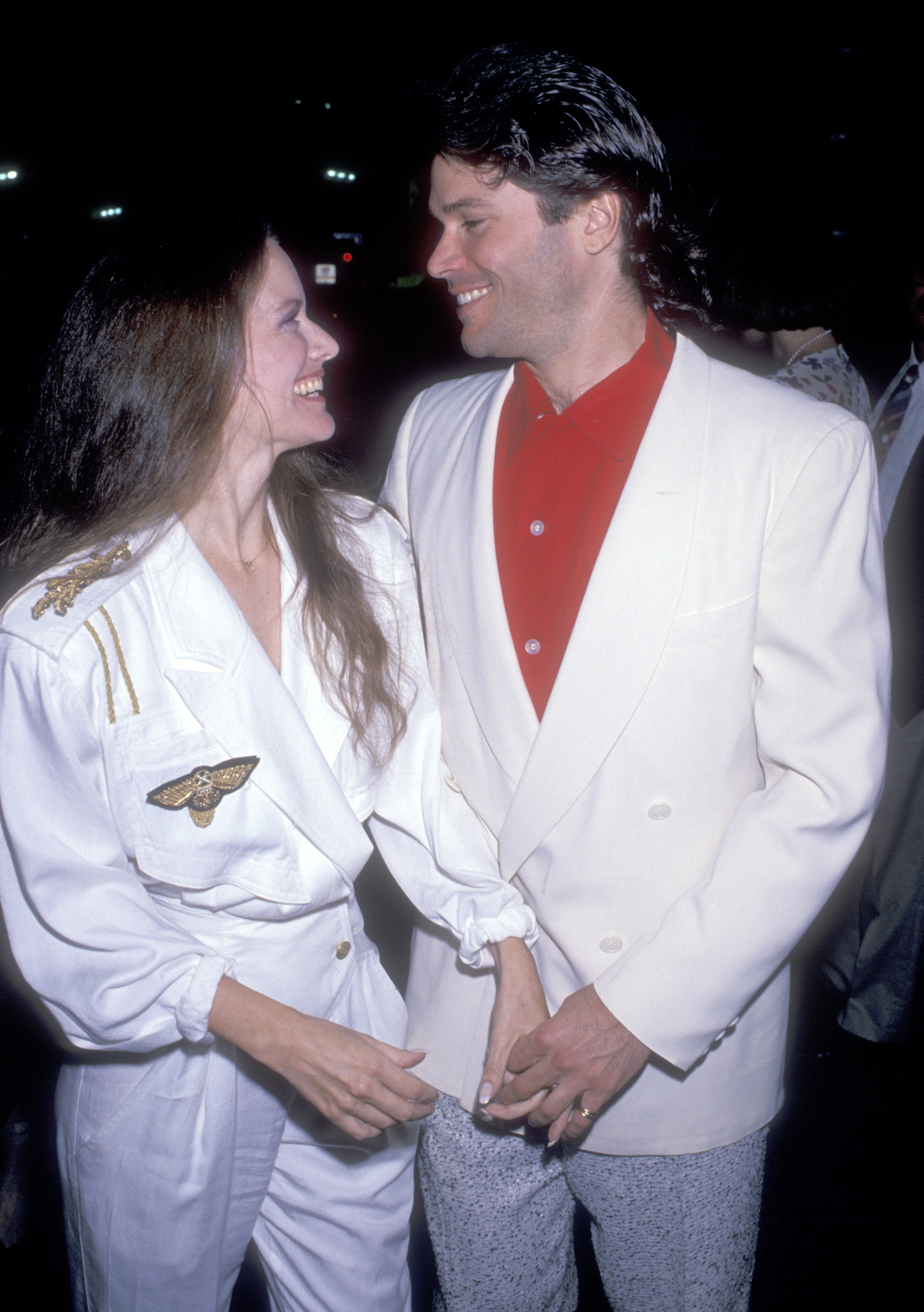 Peter Reckell and wife Dale Kristien attend the Mad, Bad, and Dangerous to Know Opening Night Performance on August 23, 1989 at Ahmanson Theatre, Los Angeles Music Center in Los Angeles, California. | Source: Getty Images